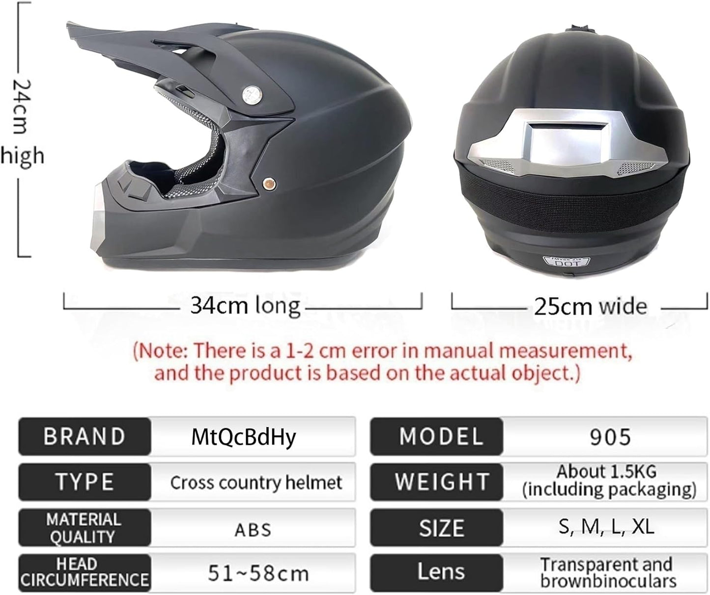 Youth & Adult Motocross Off-Road Helmet Set with Goggles, Gloves & Mask | Full-Face Dirt Bike, MTB, BMX, ATV & Street Motorcycle Helmet (Size: L 56-57 cm)