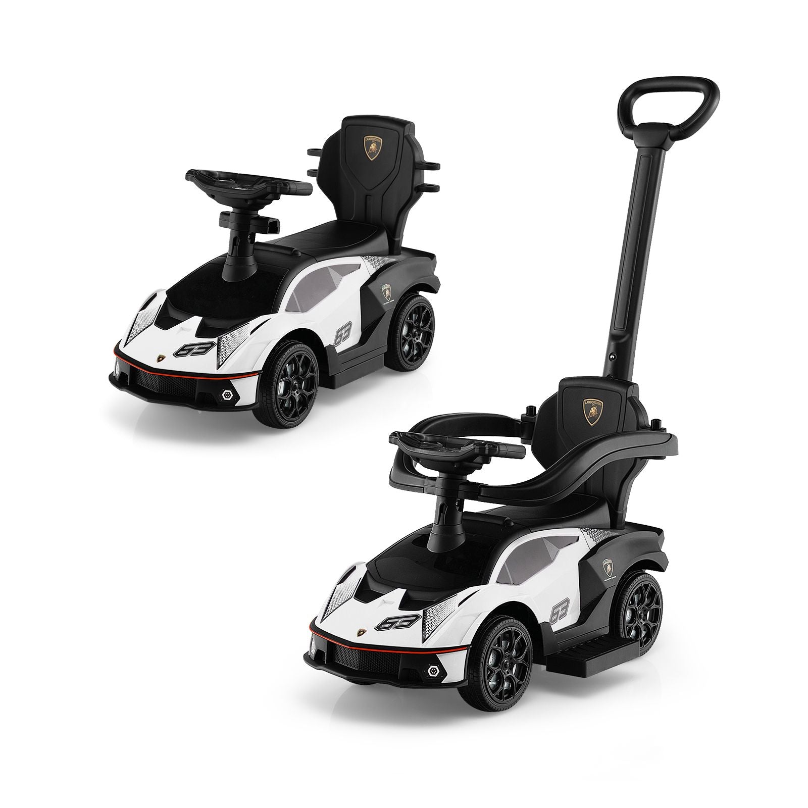 Licensed Lamborghini Ride-On Car for Kids with Push Handle