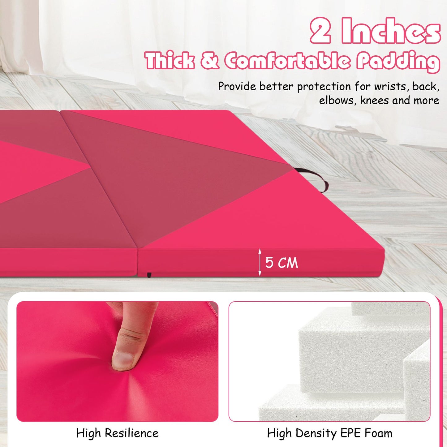 240 cm PU Leather Folding Gymnastics Mat