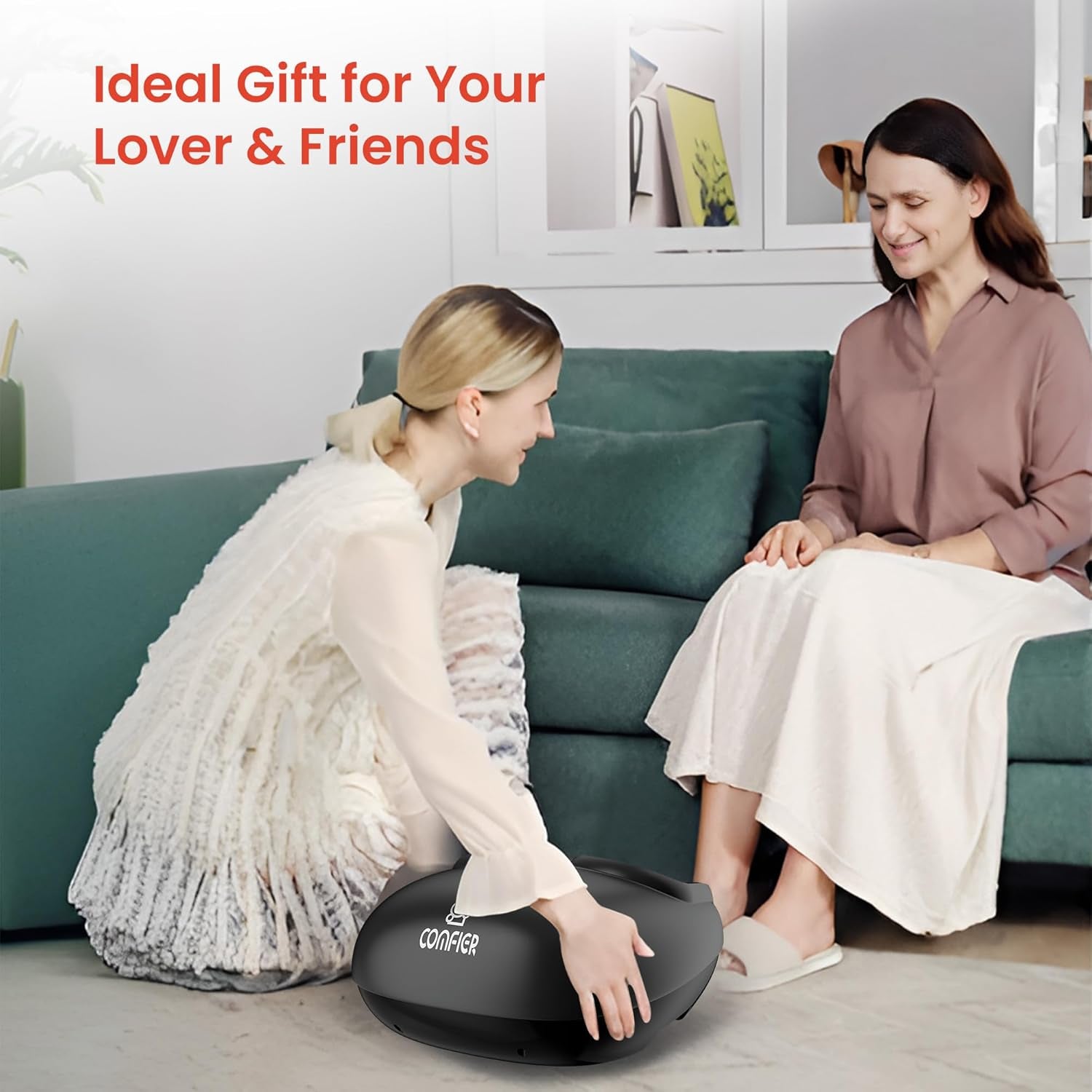 Foot Massager Machine with Heat – Shiatsu Deep Kneading & Compression Foot Warmer | Remote Control, Adjustable Intensity & Temperature Settings | Ideal Relaxation Gift for Women & Men