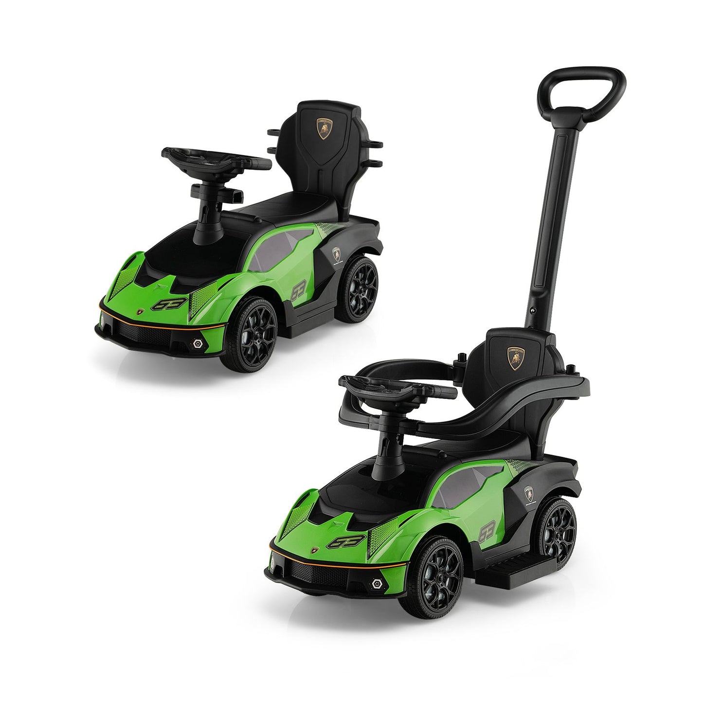 Licensed Lamborghini Ride-On Car for Kids with Push Handle