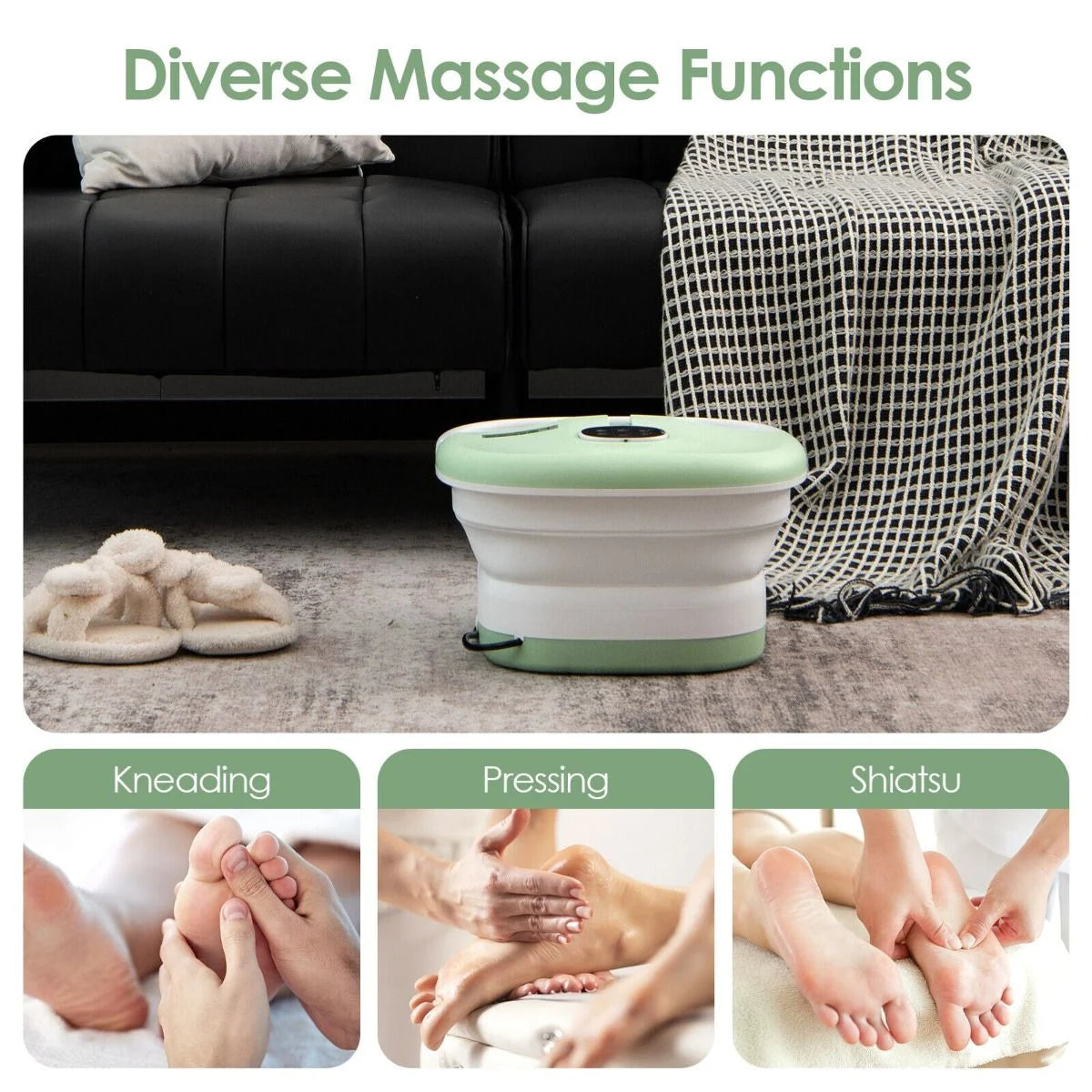 Deluxe Foot Spa Massager with Heat, Bubbles, and Remote Control