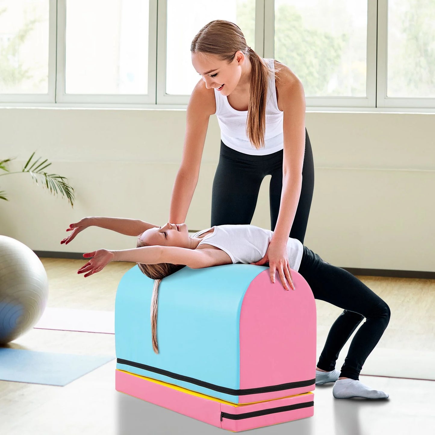 Mailbox Tumbling Mat with Detachable Section & Carry Handle – Gymnastics Trainer for Kids