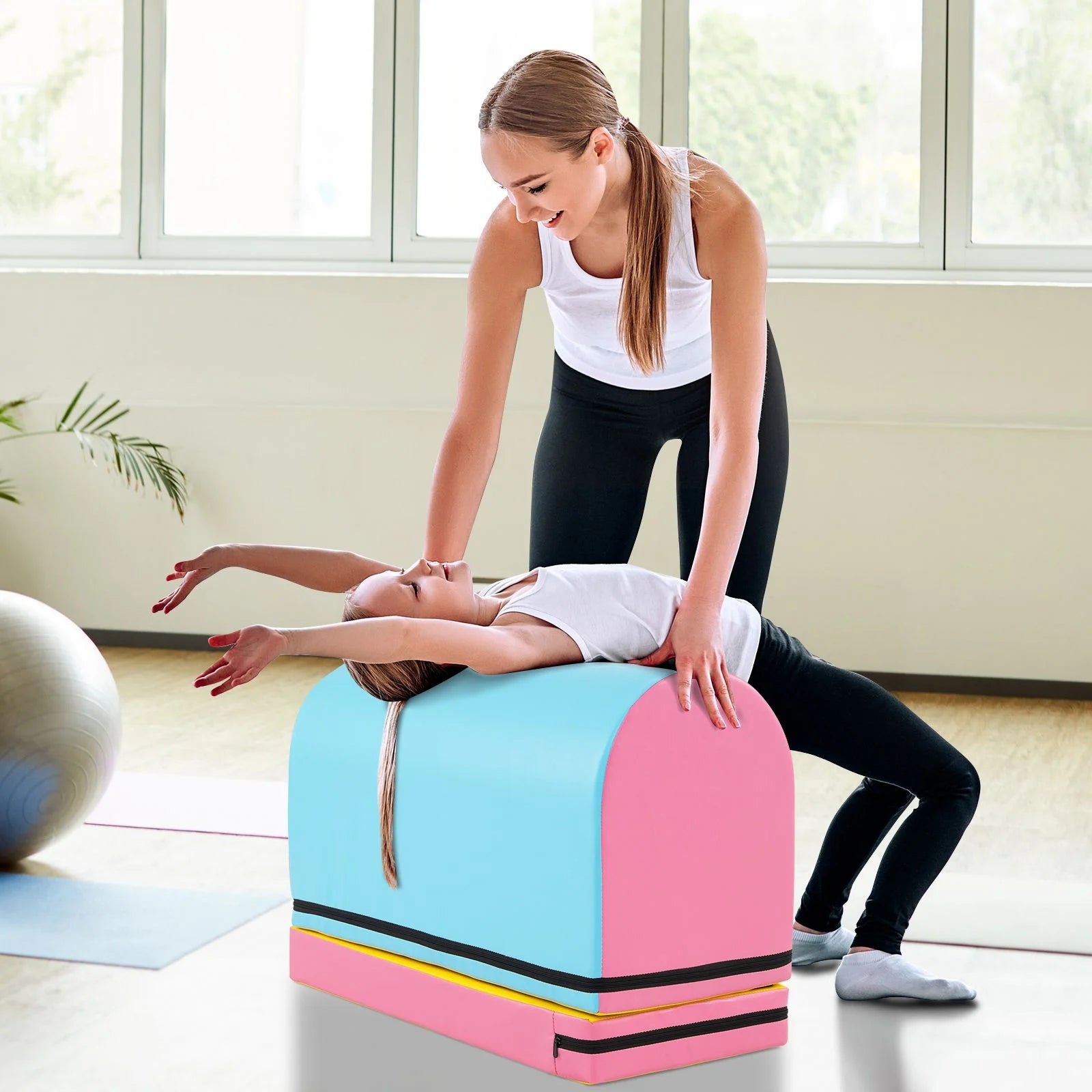 Mailbox Tumbling Mat with Detachable Section & Carry Handle – Gymnastics Trainer for Kids