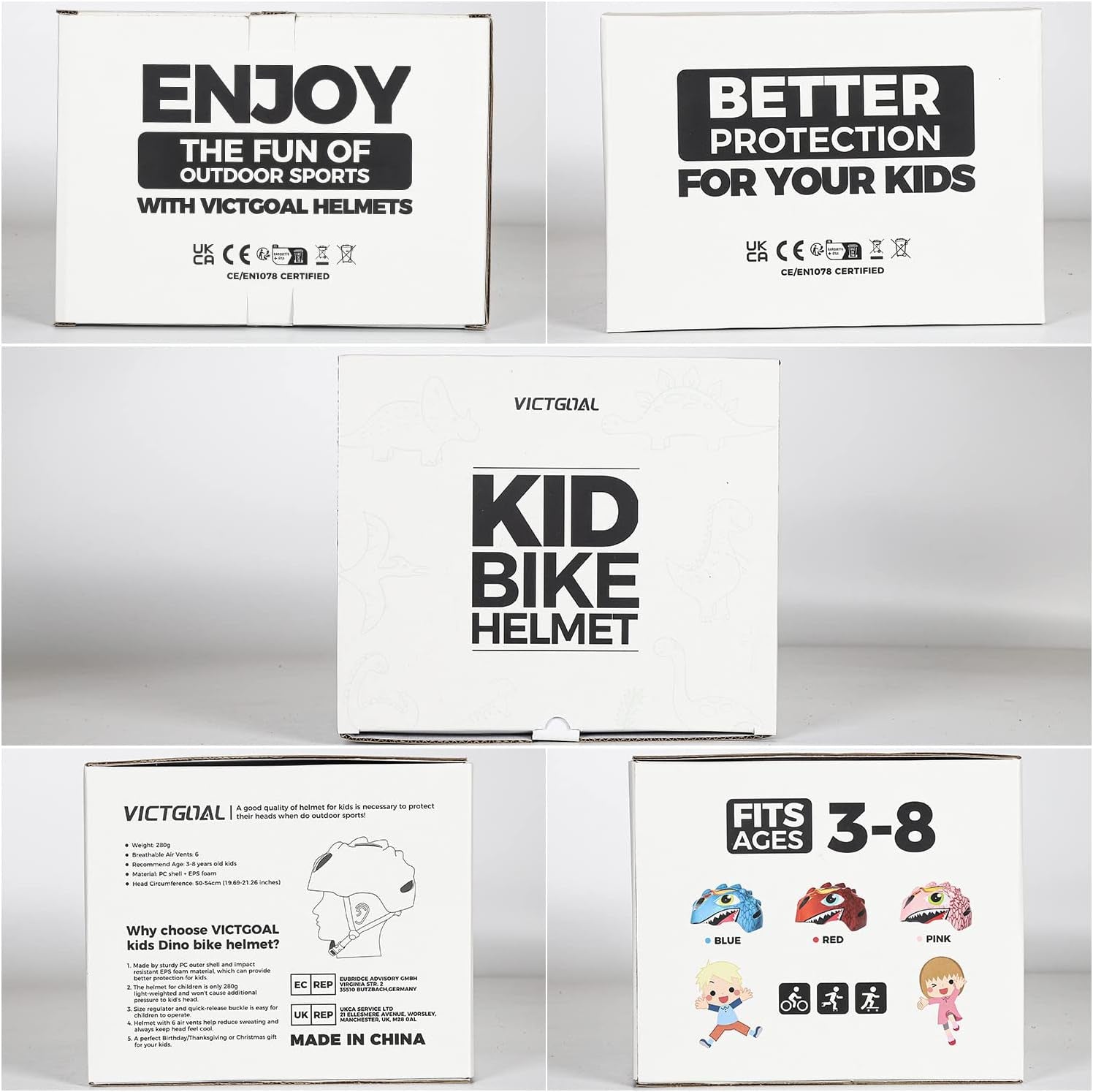 Kids 3D Cartoon Bike Helmet – Lightweight Adjustable Safety Helmet for Boys & Girls (Ages 3–8) | Cycling, Skating, and Scooting | Optional Set with Pads & Bell