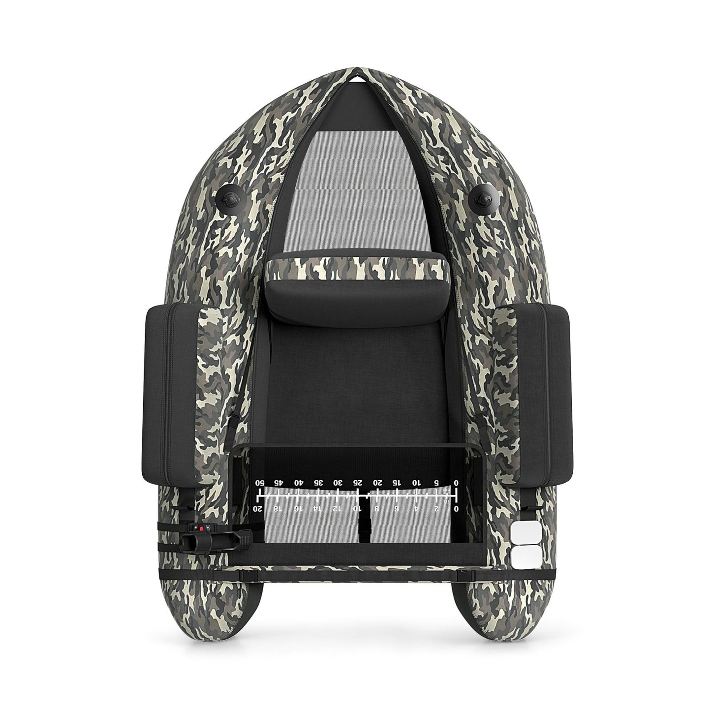 Inflatable Fishing Float Tube with Pump, Paddle, and Storage Compartments