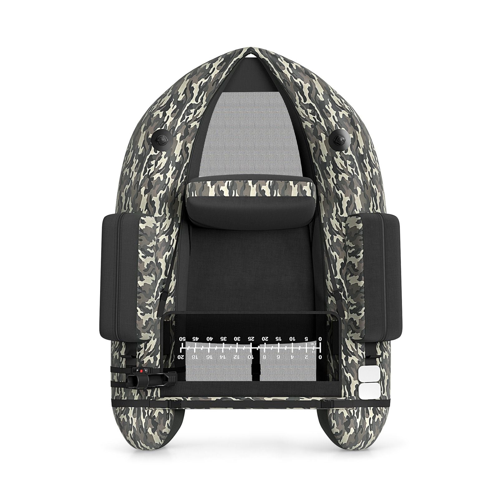 Inflatable Fishing Float Tube with Pump, Paddle, and Storage Compartments