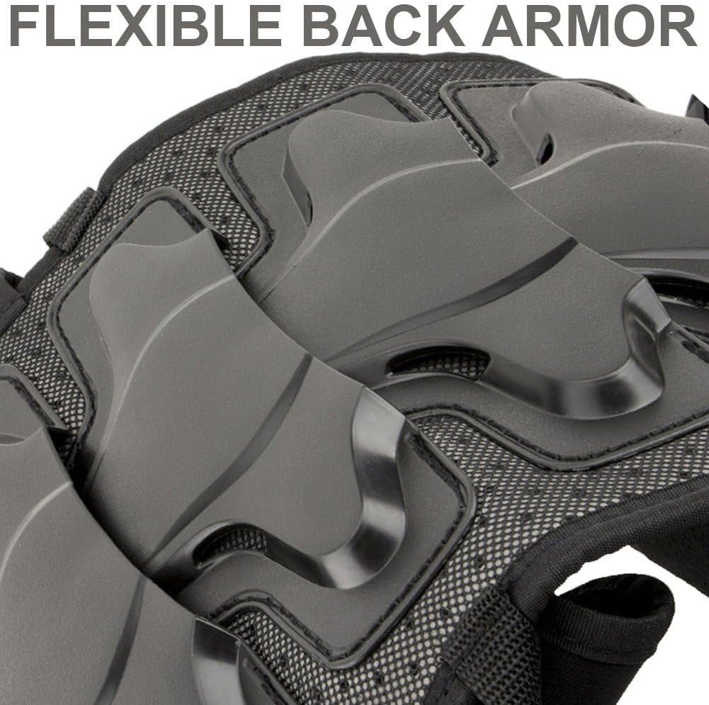 Kids Dirt Bike & Motorcycle Body Armour Set – Protective Vest with Knee & Elbow Pads | Full Riding Gear for Children Ages 6–13 | Black