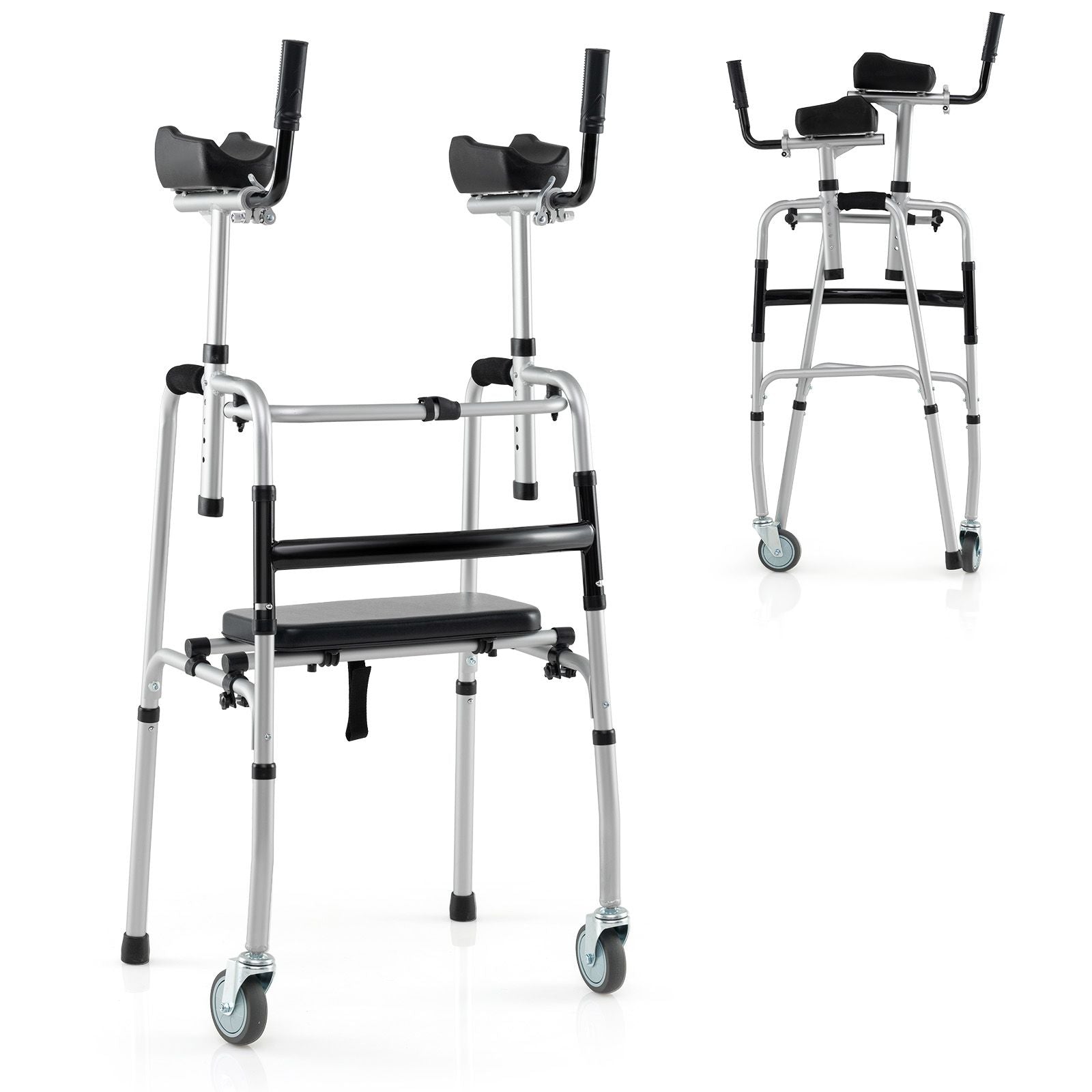 Premium Rolling Walker with Padded Seat and Dual High-Quality Wheels