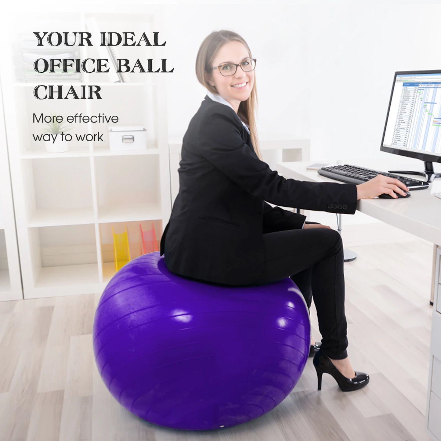 Balance Ball Yoga Balance Ball Yoga Ball Explosion Proof Fitness Balance Ball with Air Pump for Pilates Yoga Yoga Ball with Pump