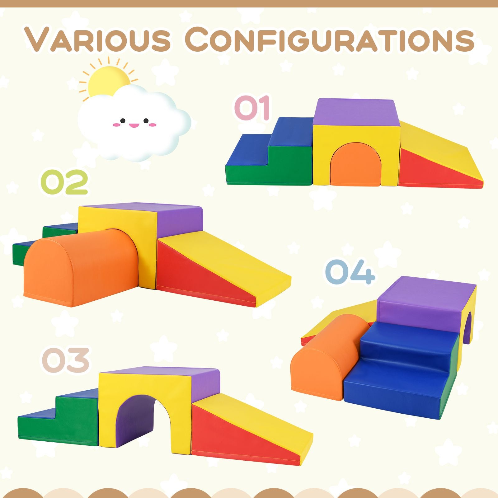 Infant and Toddler Climbing and Crawling Foam Block Play Set