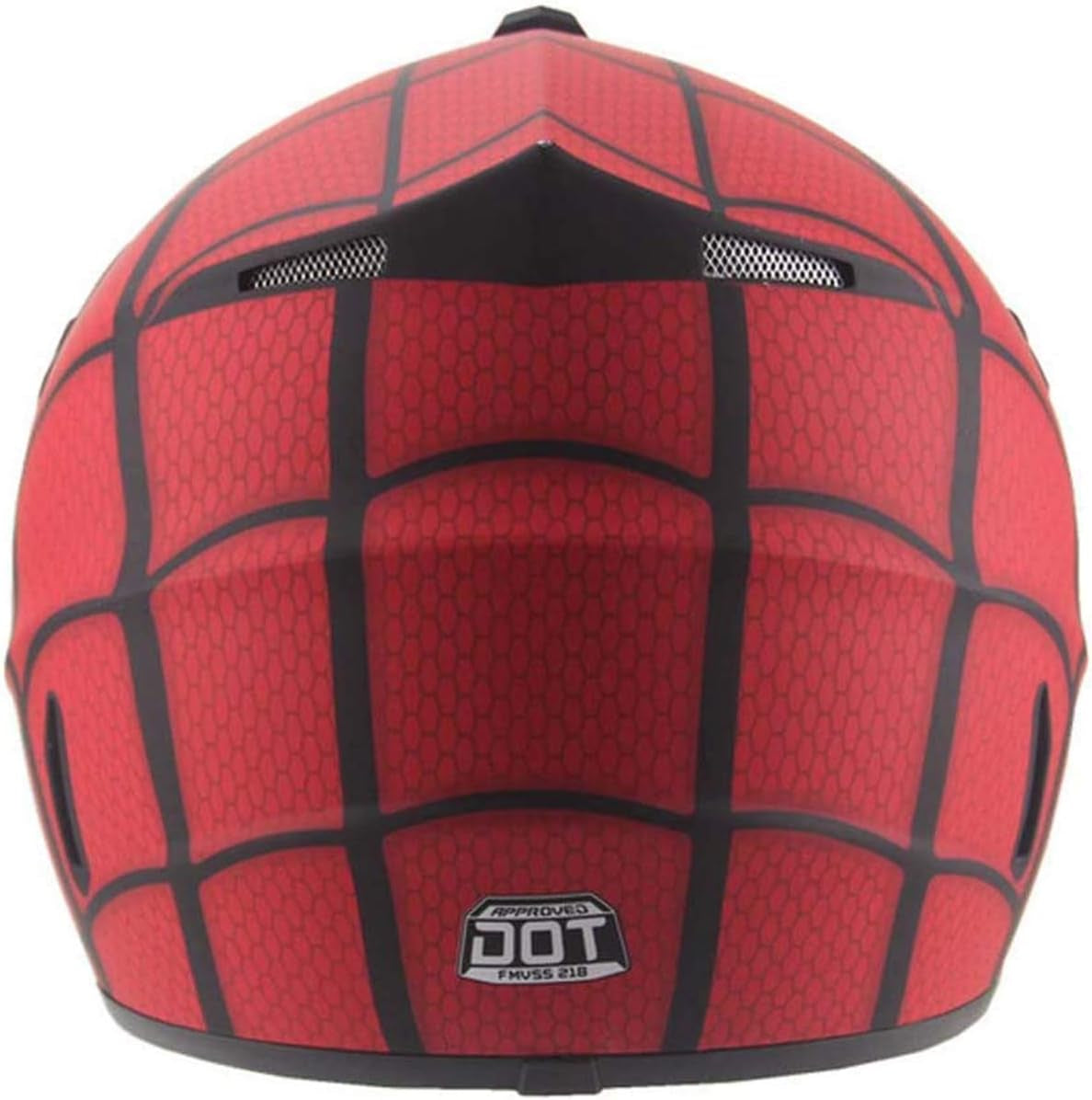 Full Face Red & Black Web Motocross Helmet Set – DOT Certified MTB MX ATV Dirt Bike Helmet with Goggles, Gloves & Mask | Adults & Youth Sizes