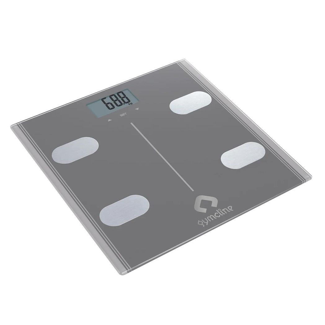 Gymcline Body Analysis Scale with BMI, Muscle & Bone Mass Tracking – Space Grey