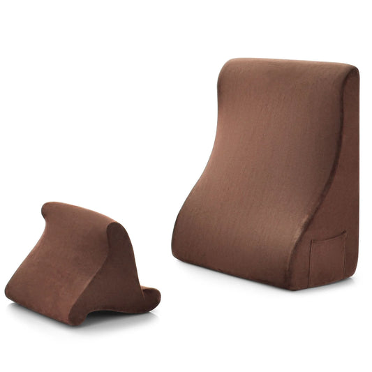 Wedge Pillow Set with Integrated Tablet Stand and Side Pockets