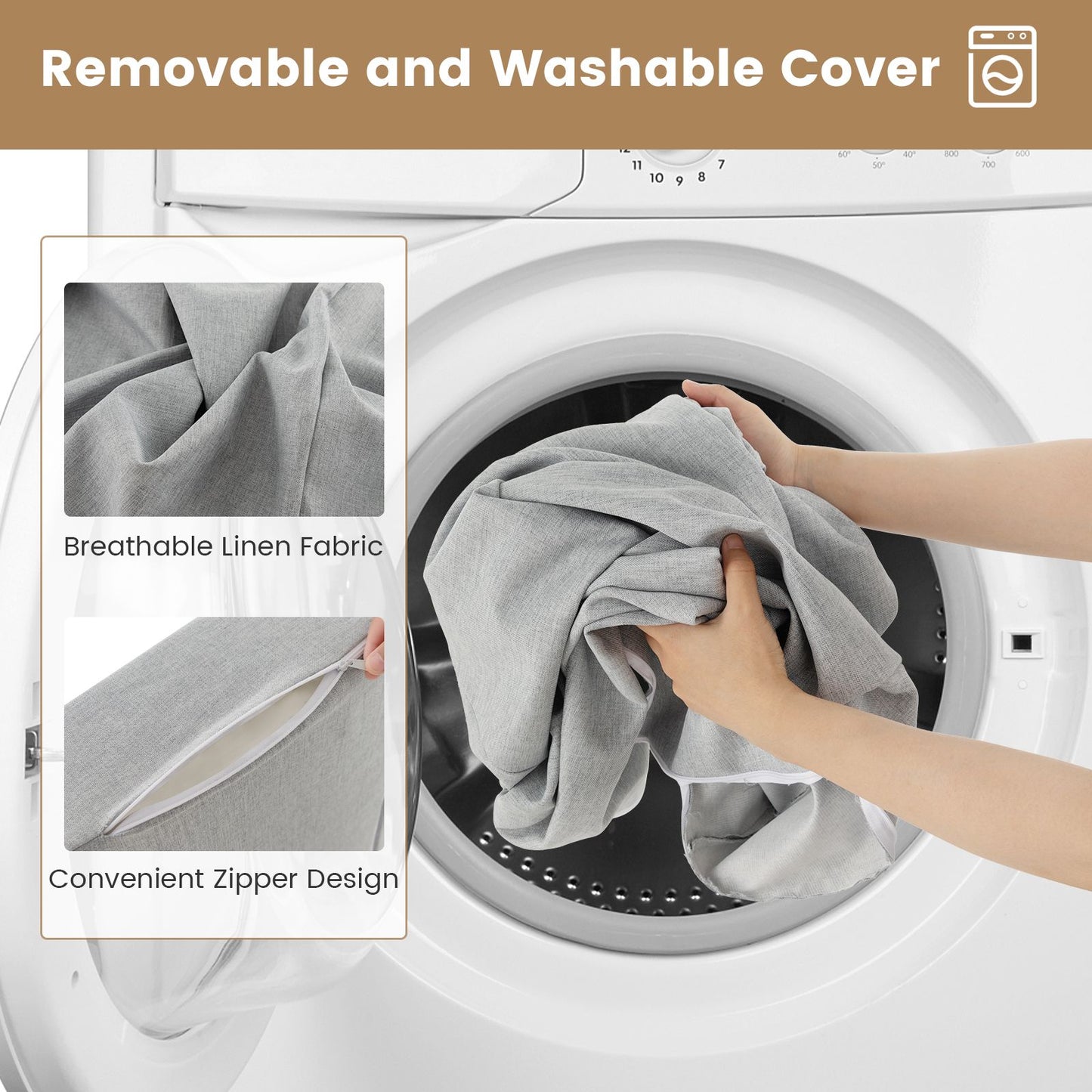 Convertible Sofa Bed with High-Density Foam Mattress