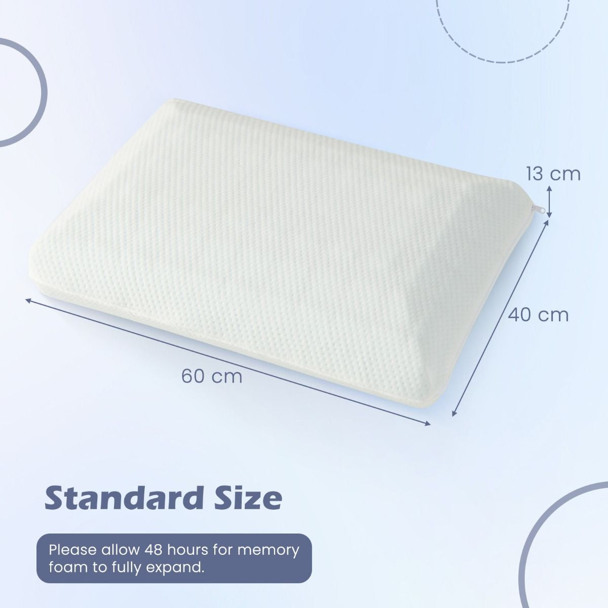 Bamboo Charcoal Memory Foam Pillow Set of Two with Removable and Machine-Washable Covers