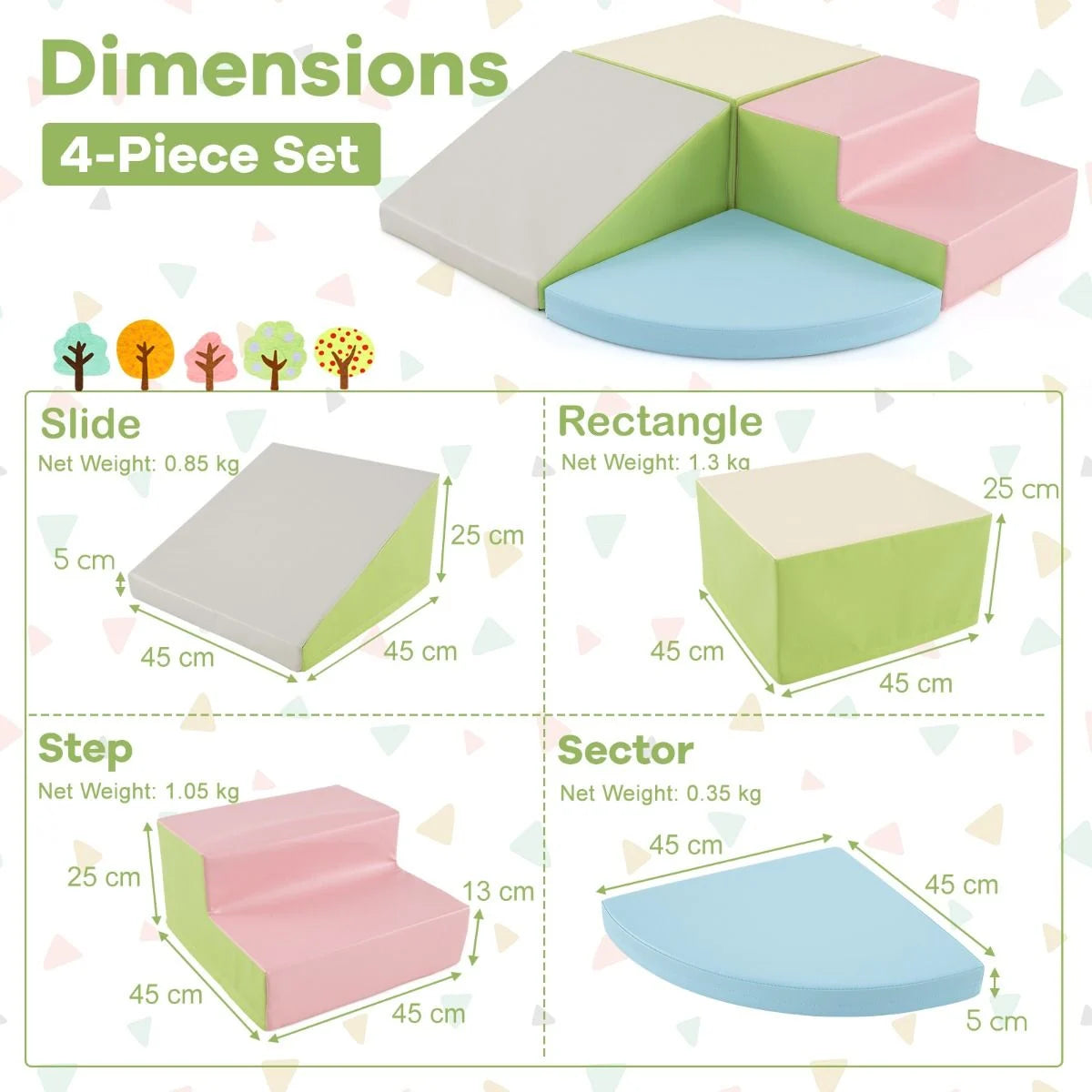 4-Piece Infant Foam Climbing and Crawling Play Set