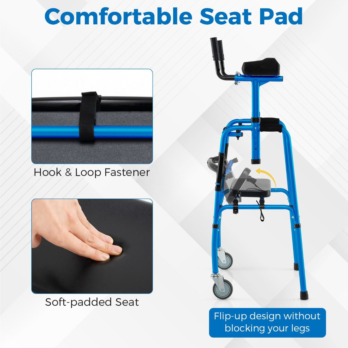 Premium Rolling Walker with Padded Seat and Dual High-Quality Wheels