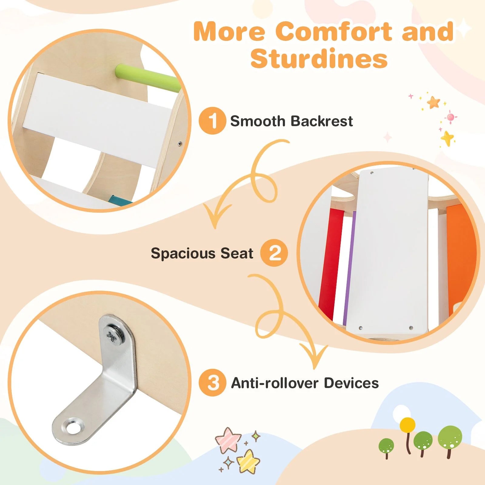 2-in-1 Montessori Wooden Rocking Horse & Climbing Arch for Toddlers | Balance Trainer Rocker | Indoor Play Toy Ages 1+