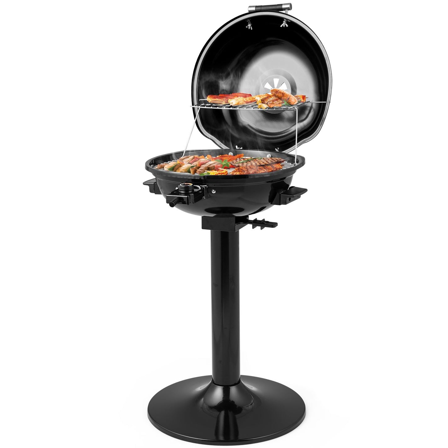 Electric Barbecue Grill with Detachable Non-Stick Cooking Rack