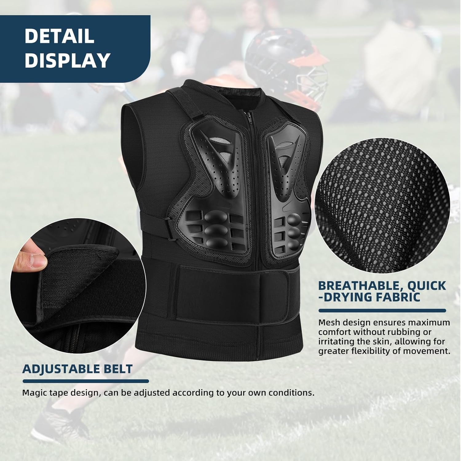 Motorcycle Body Armour Vest | Adult Chest, Back & Spine Protector | Lightweight Motocross & Skiing Protective Gear