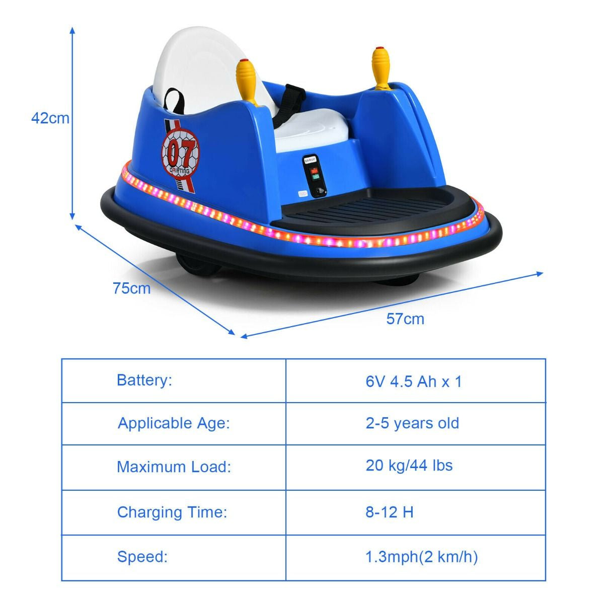Children's Ride-On Bumper Car with Vibrant Flashing Lights and Music