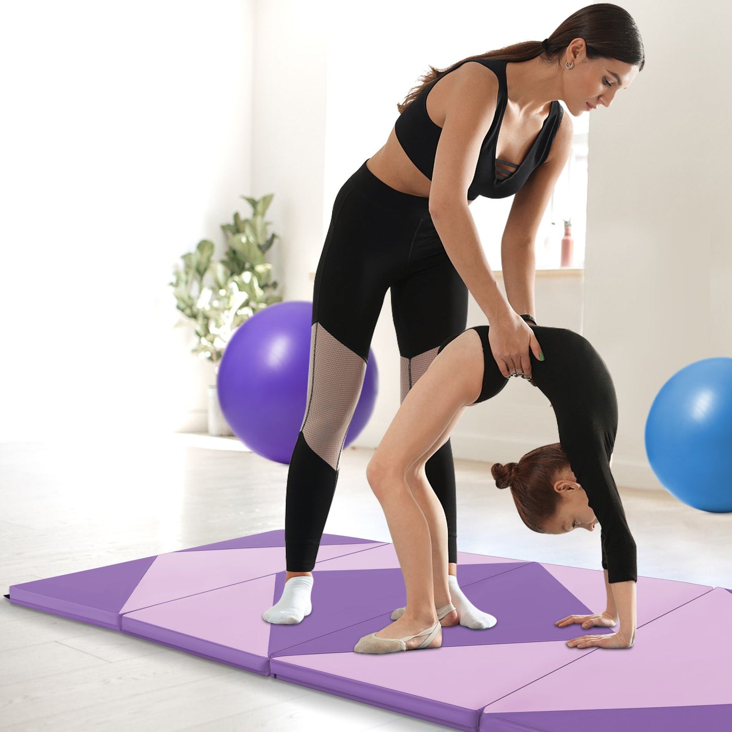 240 cm PU Leather Folding Gymnastics Mat