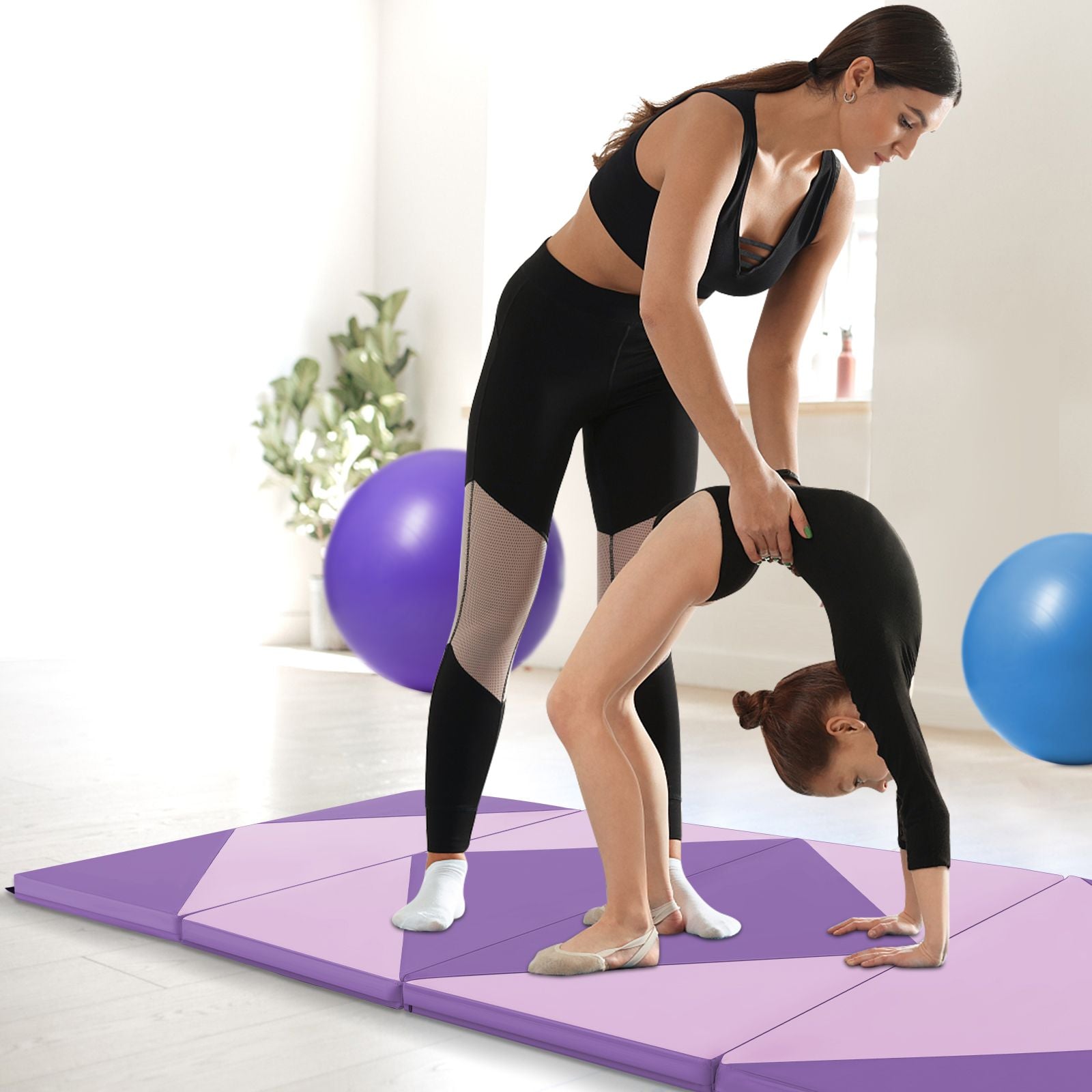 240 cm PU Leather Folding Gymnastics Mat