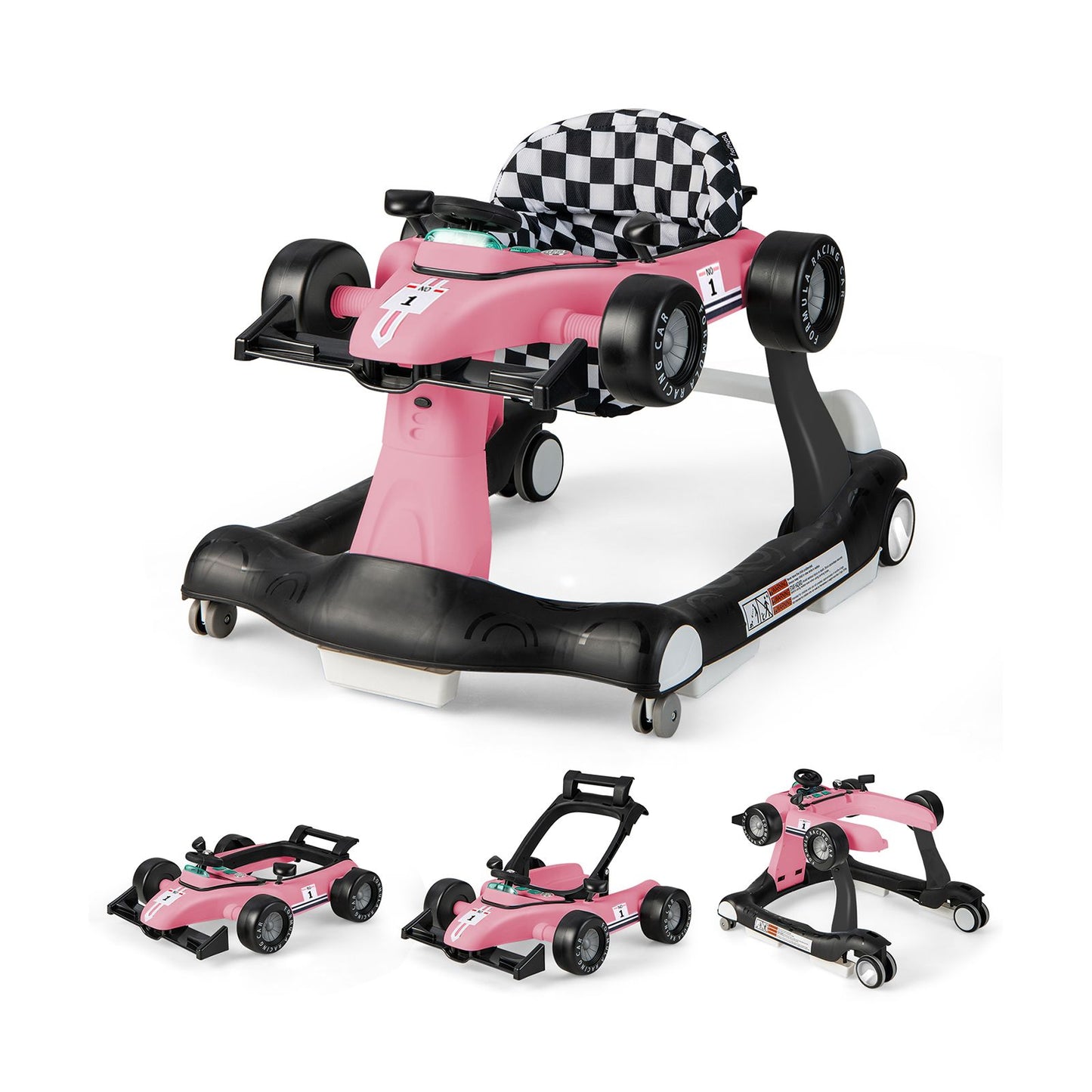 4-in-1 Adjustable Height and Speed Baby Push Walker