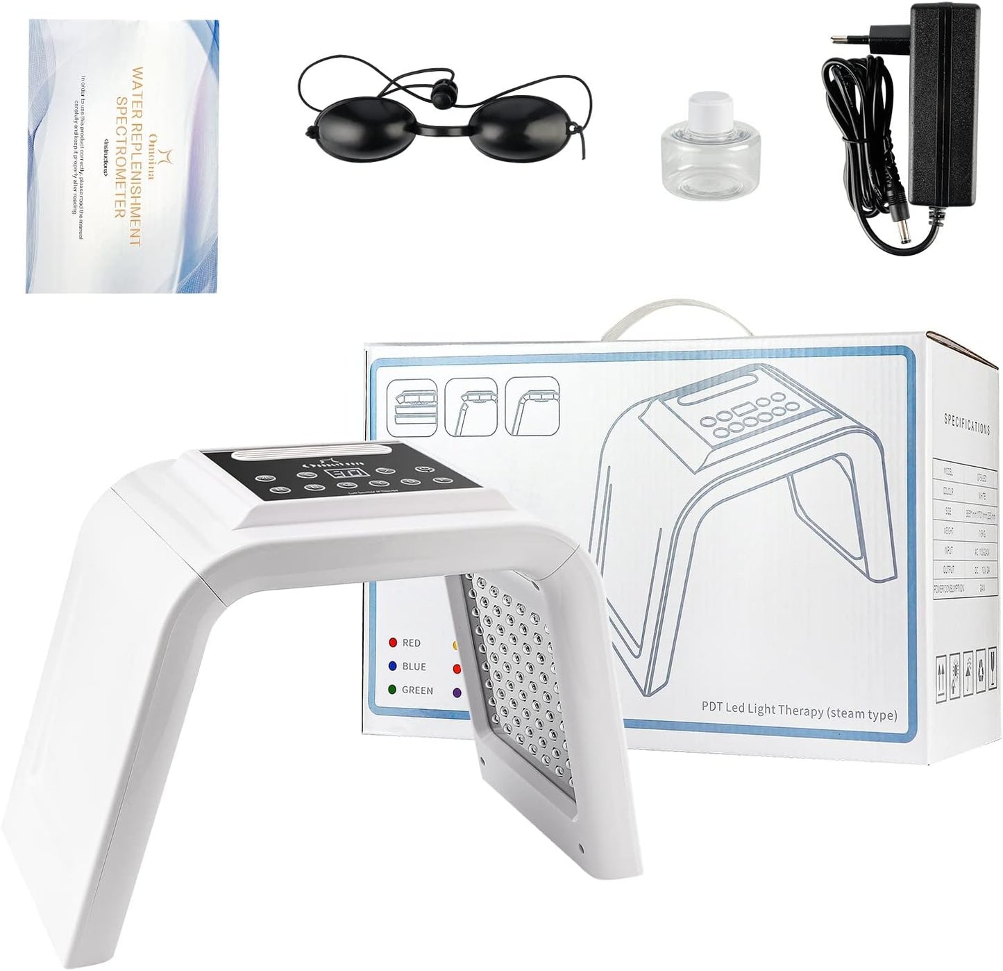 Red Light Therapy Lamp with Nano Spray | 7-Color LED PDT Facial Rejuvenation Machine | 178 LEDs | Anti-Aging, Wrinkle Reduction, Firming & Brightening | Professional Skin Therapy for Home – UK Plug