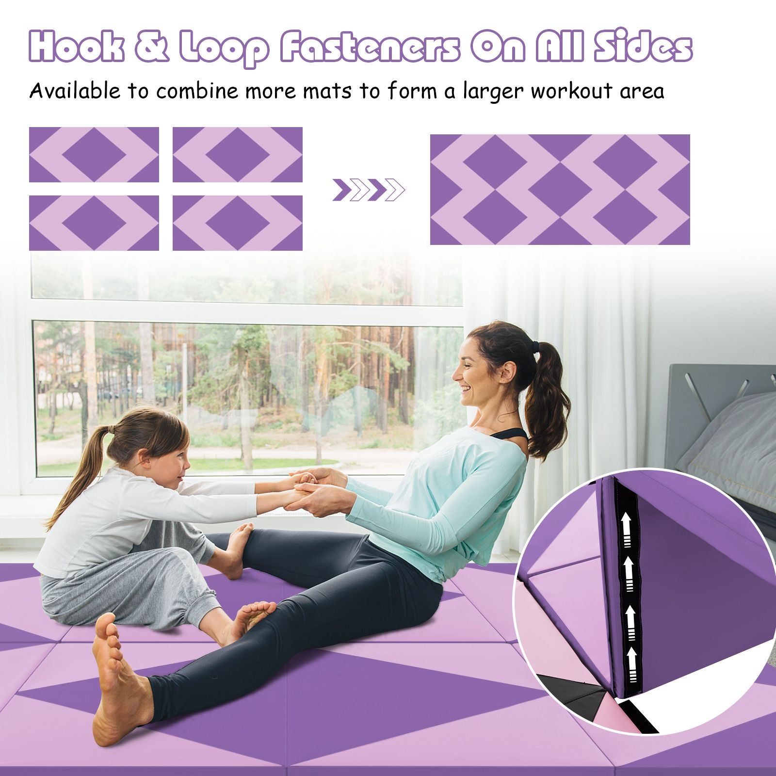 240 cm PU Leather Folding Gymnastics Mat