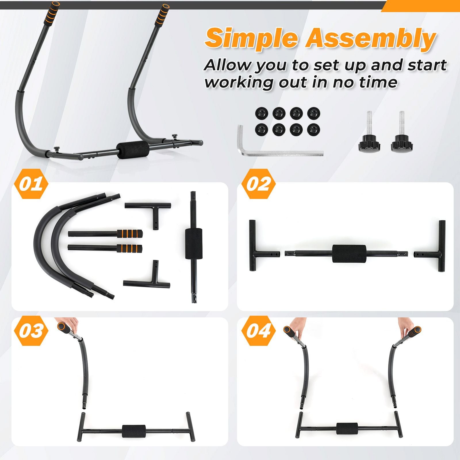 Foldable Ab Trainer with Padded Headrest and Handles for Whole Body Workout