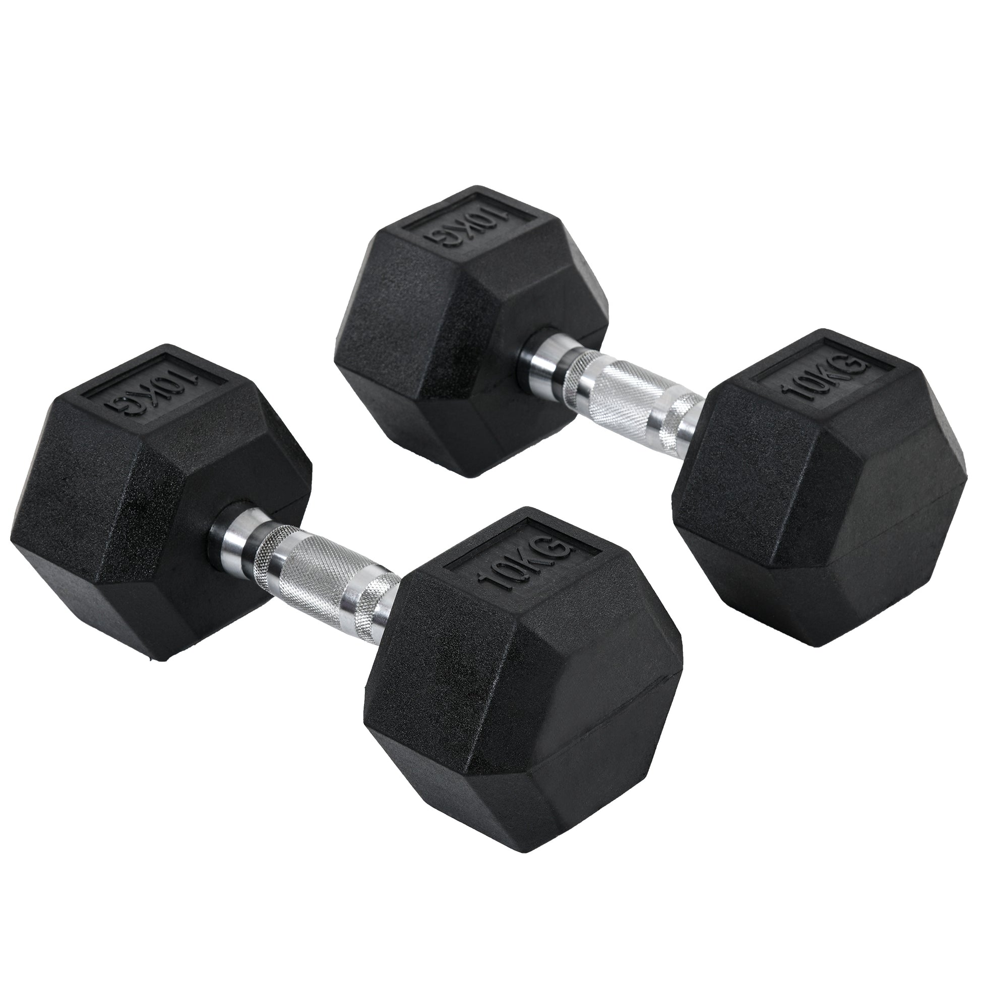 Hexagonal Dumbbell Set - 2x10kg for Home Gym | Durable & Safe Weight Lifting - All Round Fitness