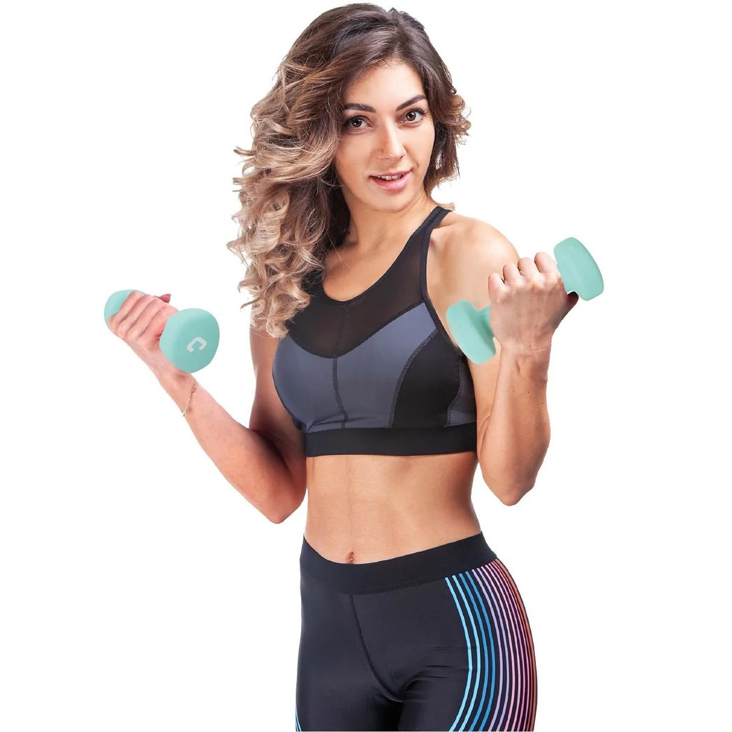 Gymcline Dumbbell Set 6KG – Multicoloured Vinyl Weights for Beginners & Cardio Training