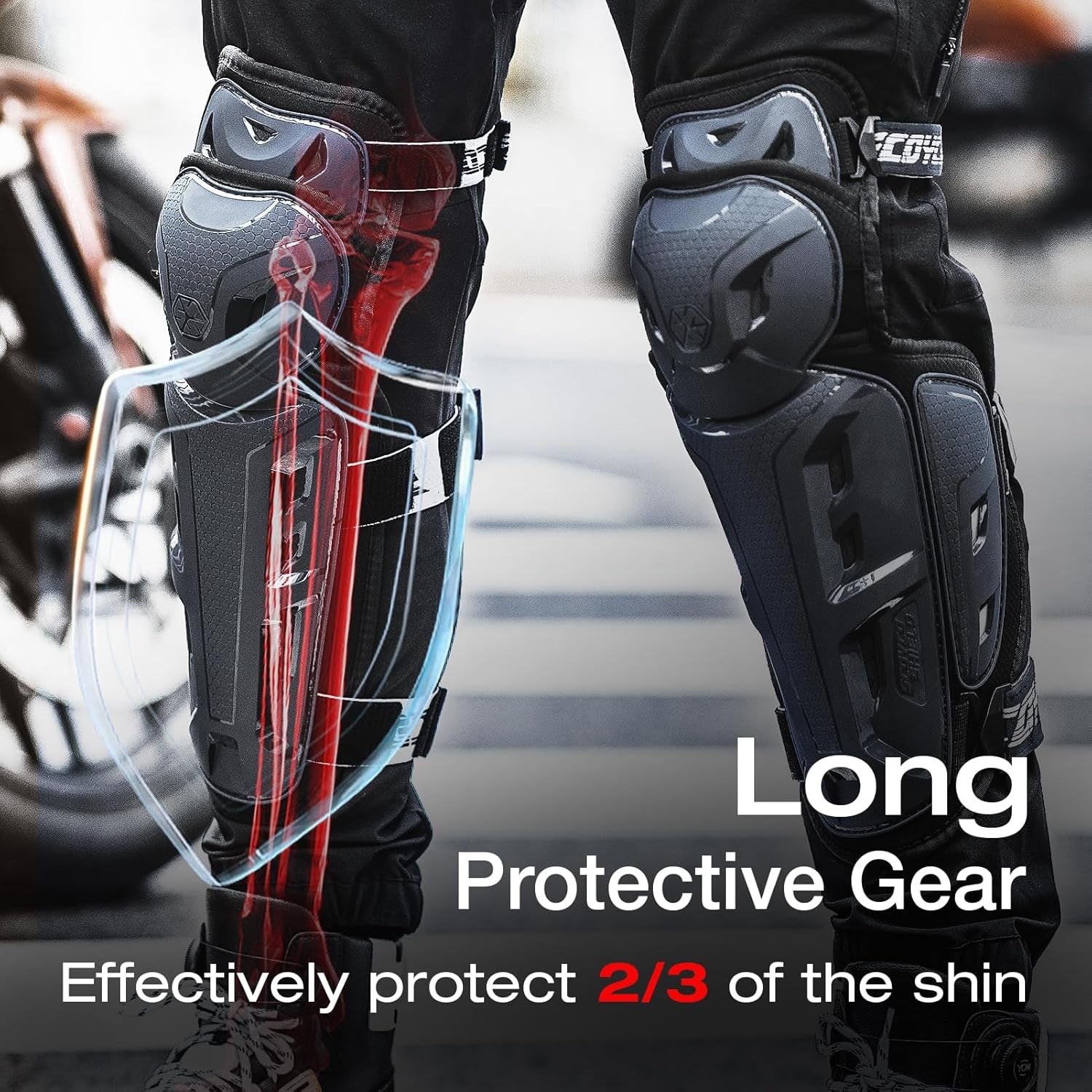 Motorbike Knee Pads CE Level 1 | Anti-Slip Motocross Knee Guards & Adjustable Powersport Armor for Adults