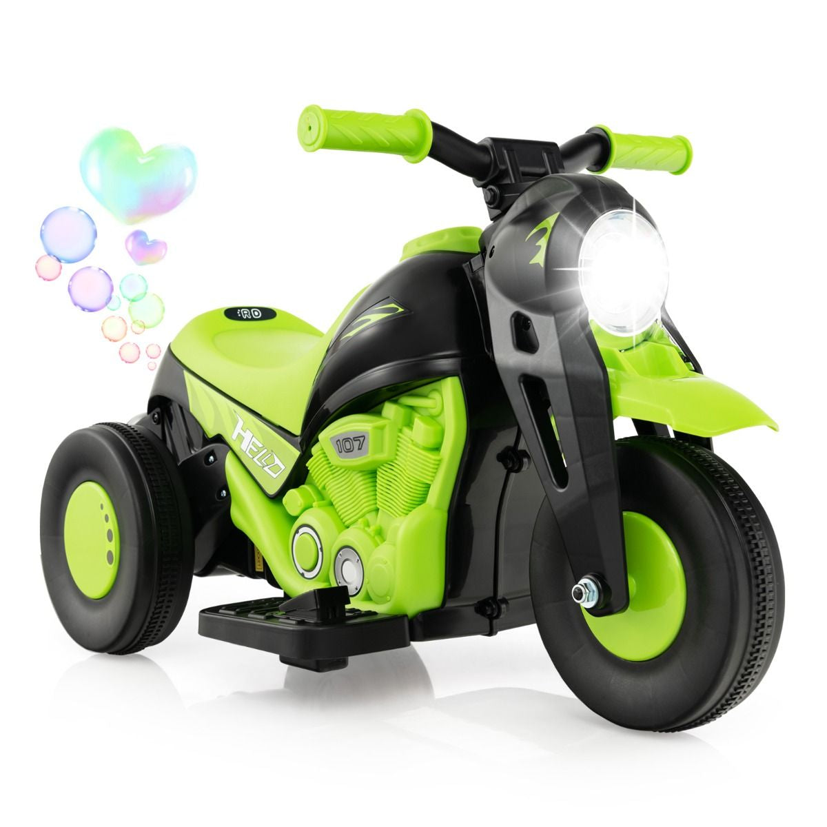 6V Electric Kids Ride-On Motorcycle with Bubble Maker
