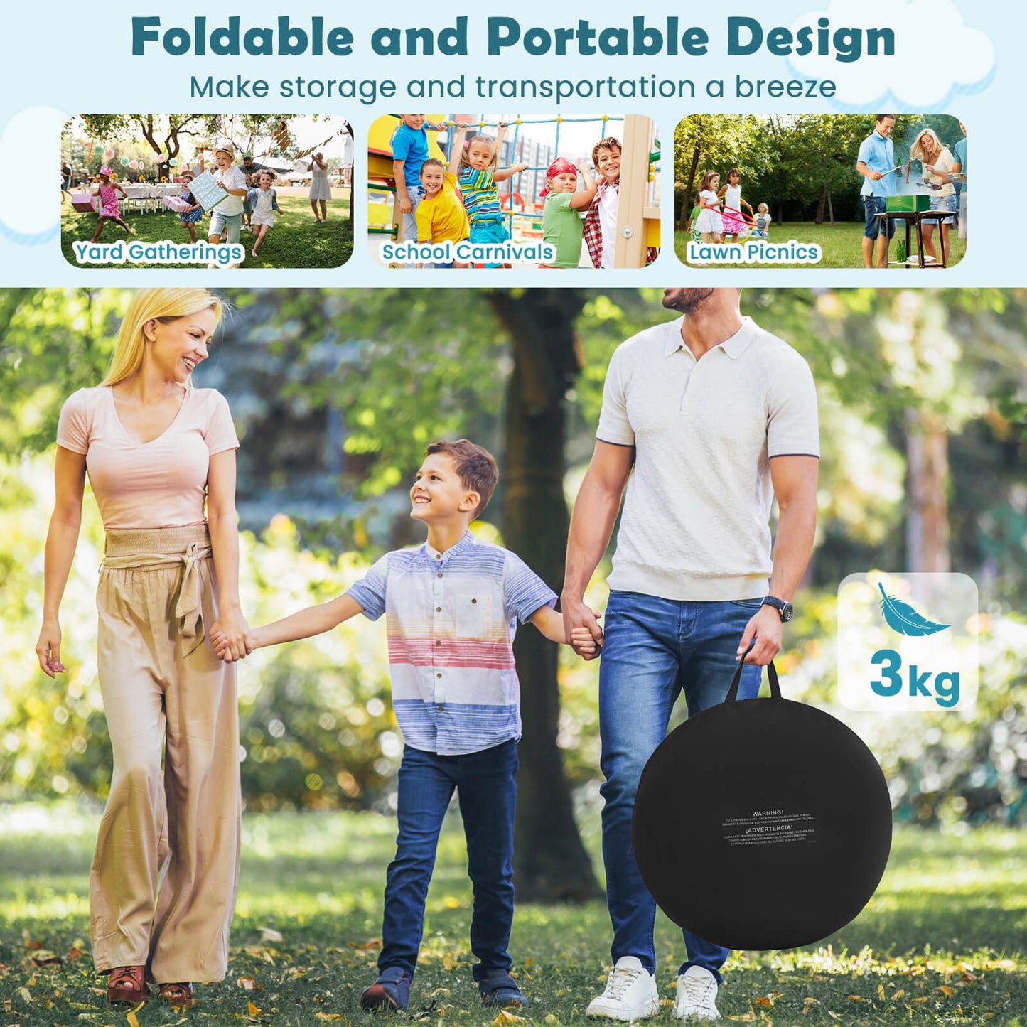 Large Portable Dart Board for Children with 4 Kick Balls - Foldable Design