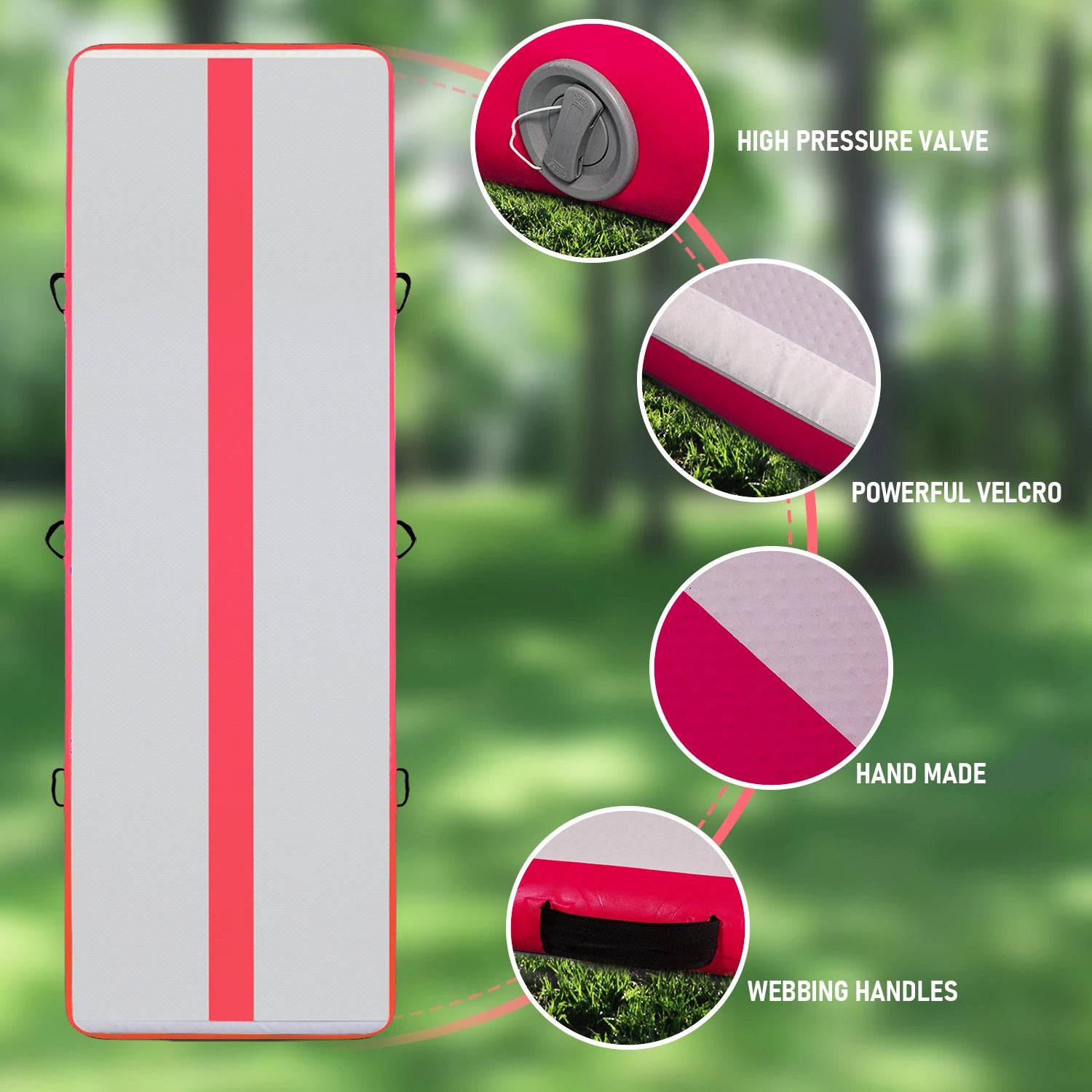 [UK Direct]  10Ft Inflatable Air Gymnastic Mat, 4 Inches Thickness Air Tumble Track with Electric Air Pump,Dubrable Material Air Mat for Home Use/Training/Cheerleading/Yoga/Water