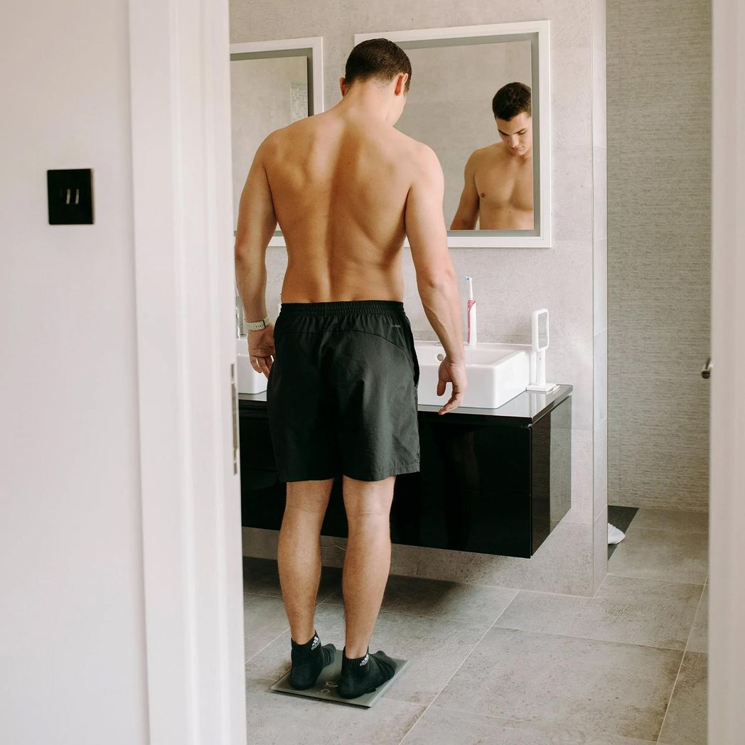 Gymcline Body Analysis Scale with BMI, Muscle & Bone Mass Tracking – Space Grey