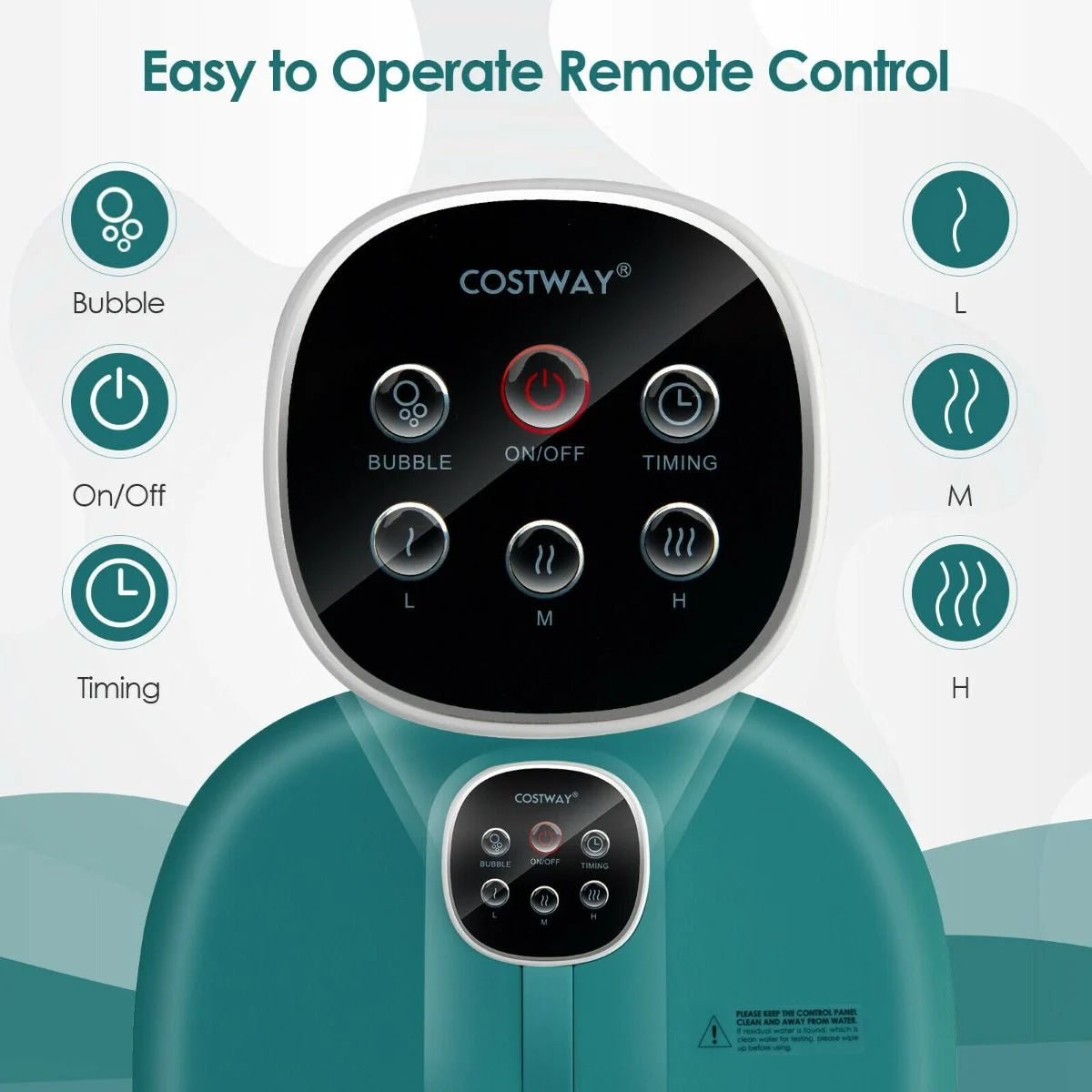 Deluxe Foot Spa Massager with Heat, Bubbles, and Remote Control