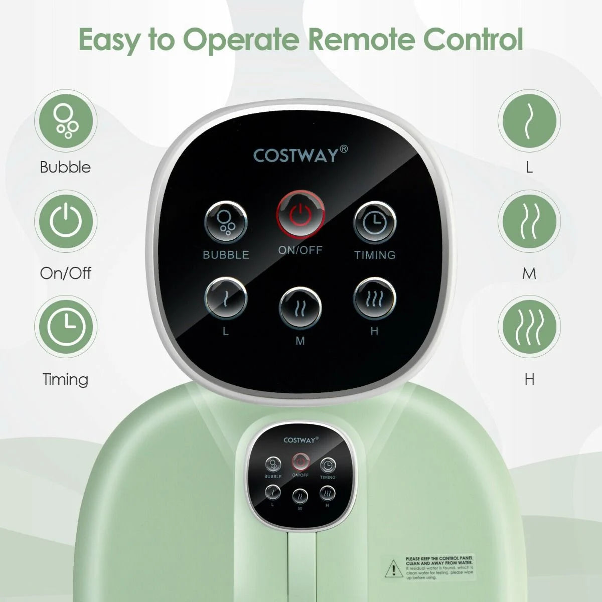 Deluxe Foot Spa Massager with Heat, Bubbles, and Remote Control