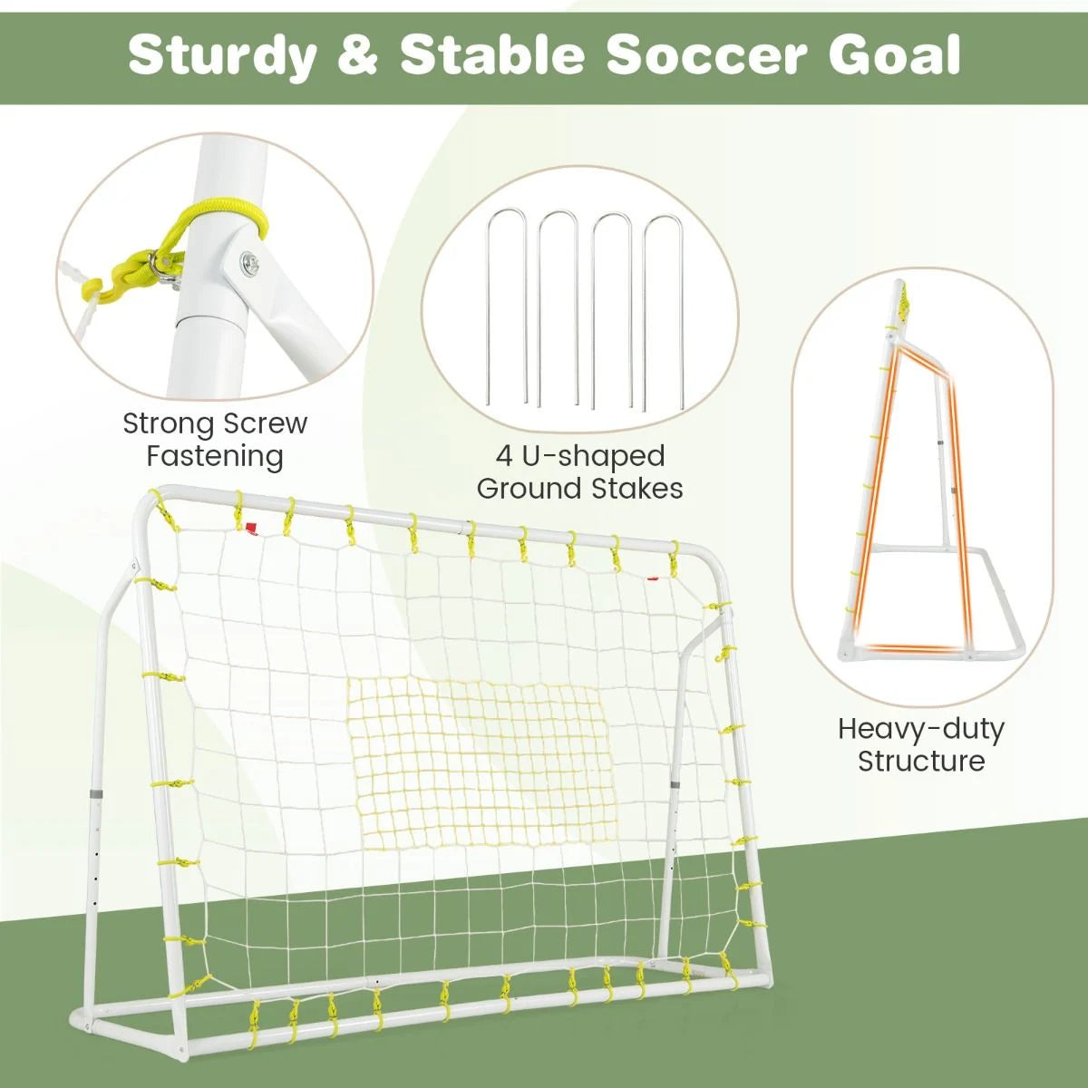 2-in-1 Soccer Rebounder and Goal for Children Aged 6 and Above