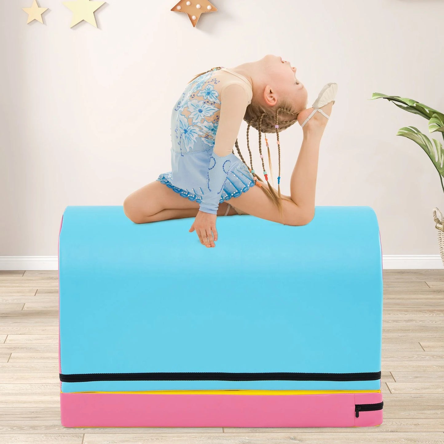 Mailbox Tumbling Mat with Detachable Section & Carry Handle – Gymnastics Trainer for Kids