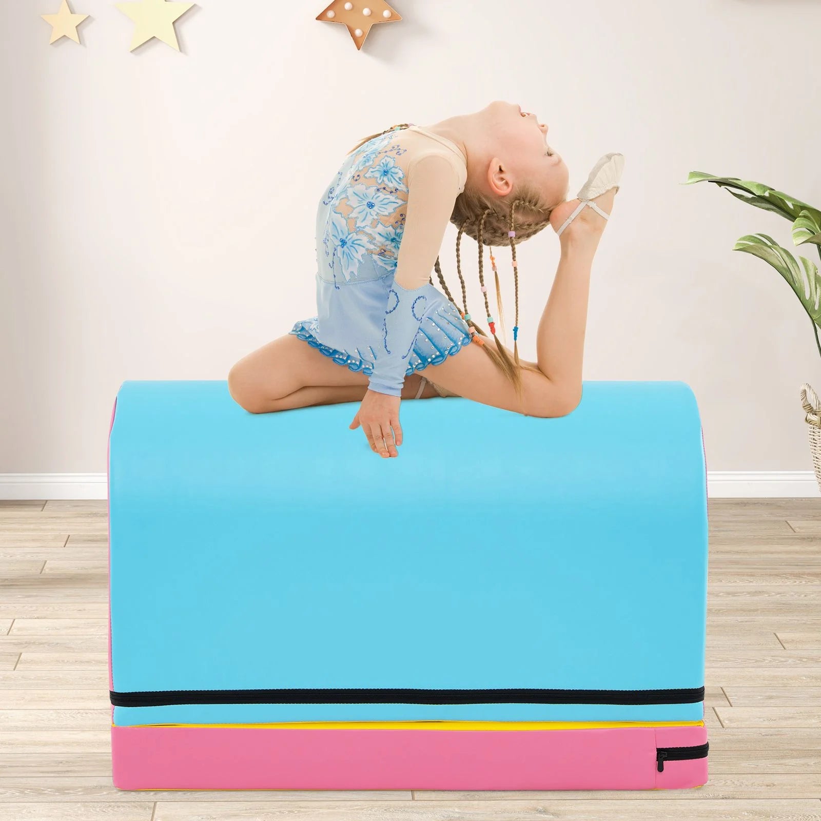 Mailbox Tumbling Mat with Detachable Section & Carry Handle – Gymnastics Trainer for Kids
