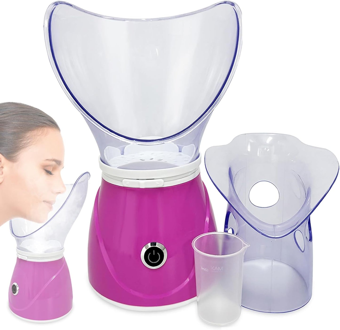 Facial Steamer – Professional Ionic Face Steamer for Deep Cleansing, Blackhead Removal & Sinus Relief | Home Spa Skincare Device for Radiant, Revitalized Skin – Pink