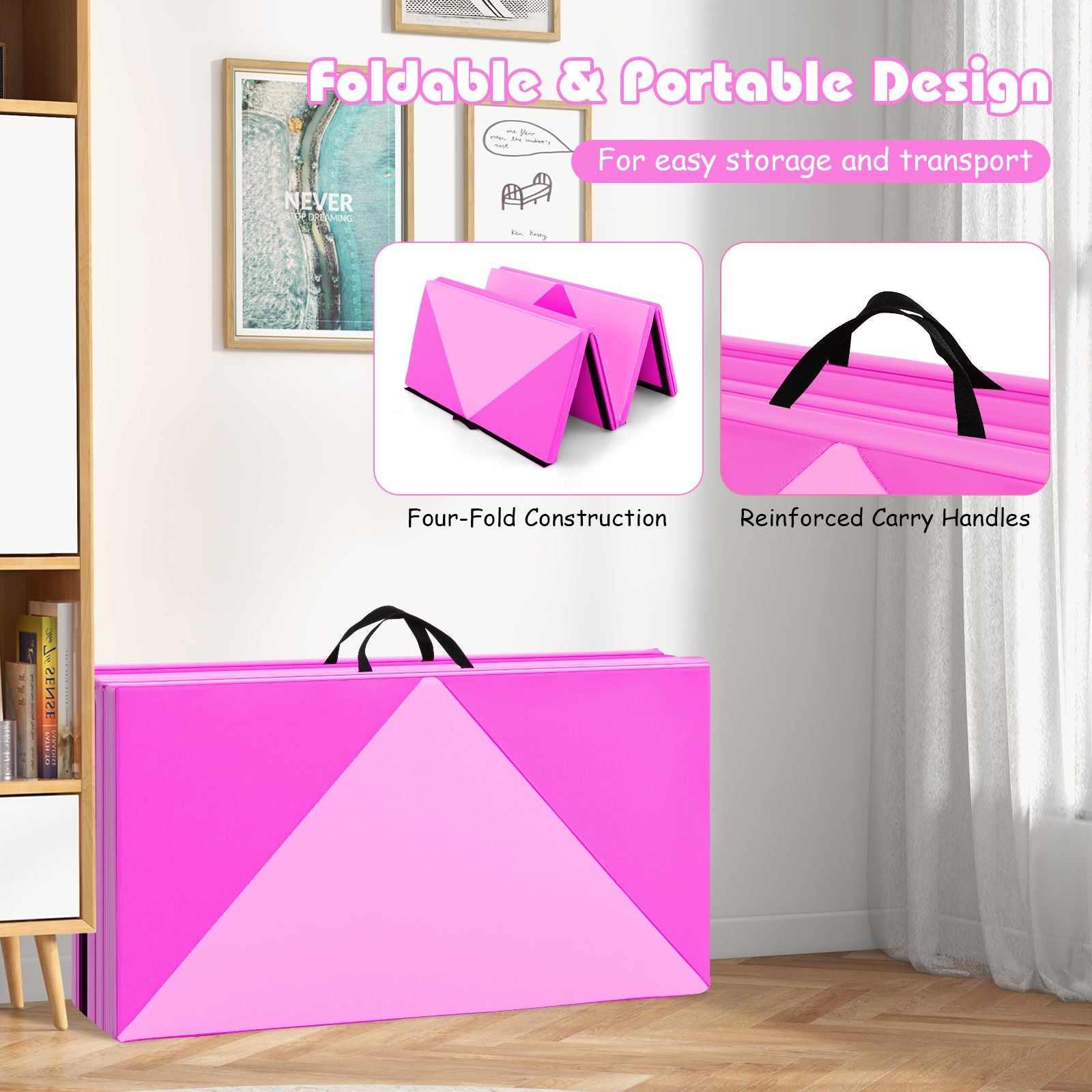 240 cm PU Leather Folding Gymnastics Mat