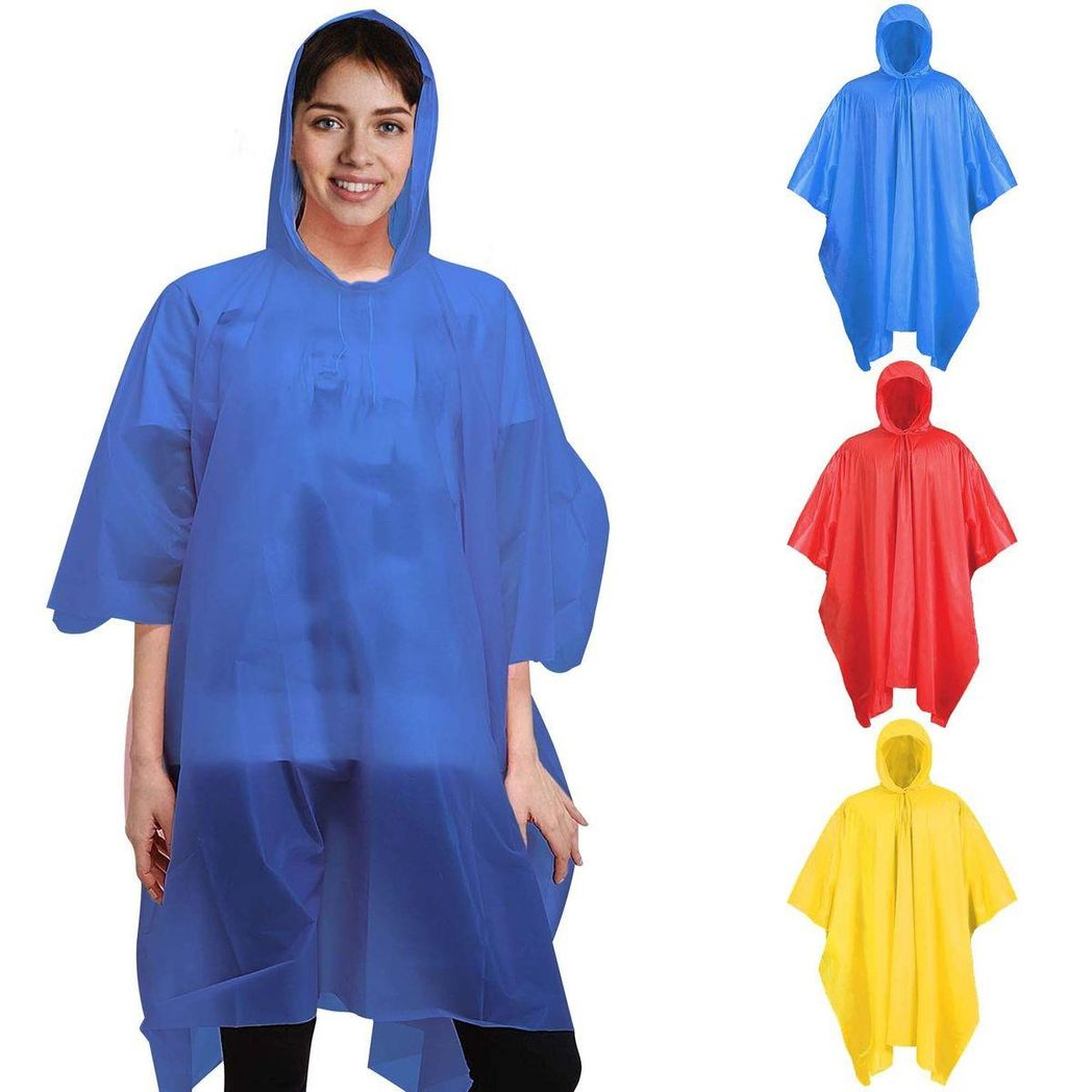 Emergency Rain Poncho Twin Pack – Lightweight, Waterproof, Unisex (Random Colour)