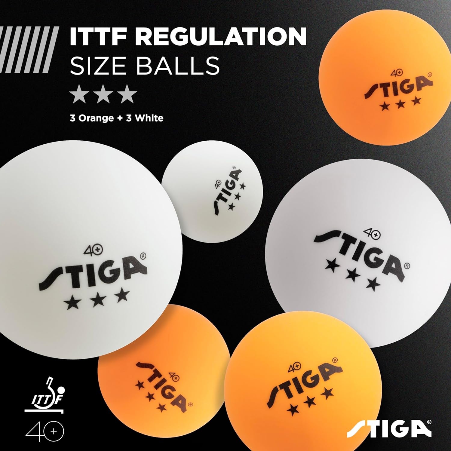 STIGA Performance 2- or 4-Player Table Tennis Set – USATT-Approved Rackets & 3-Star Balls | 5-Ply Blade, Flared Handle | Advanced Spin, Speed & Control