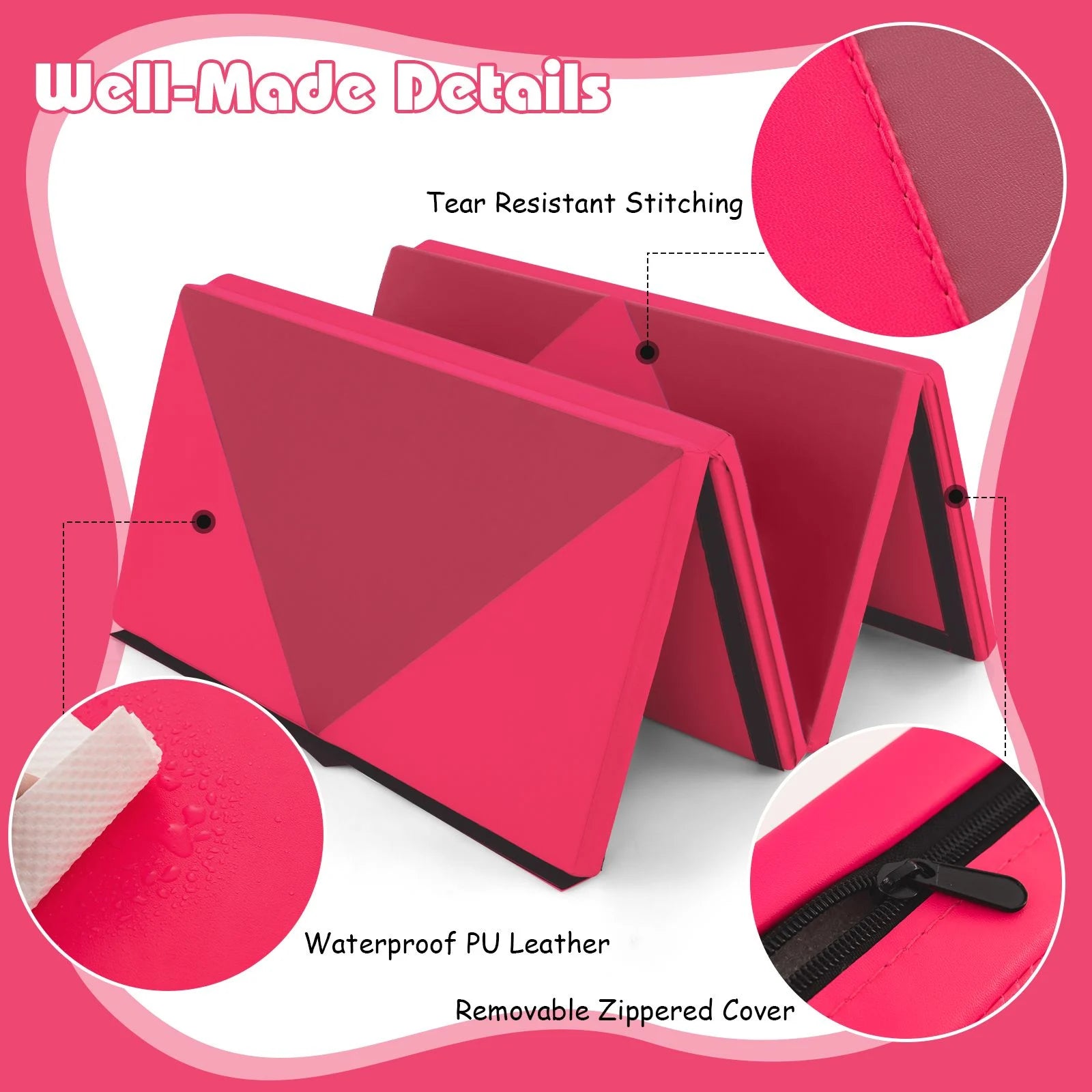 240 cm PU Leather Folding Gymnastics Mat