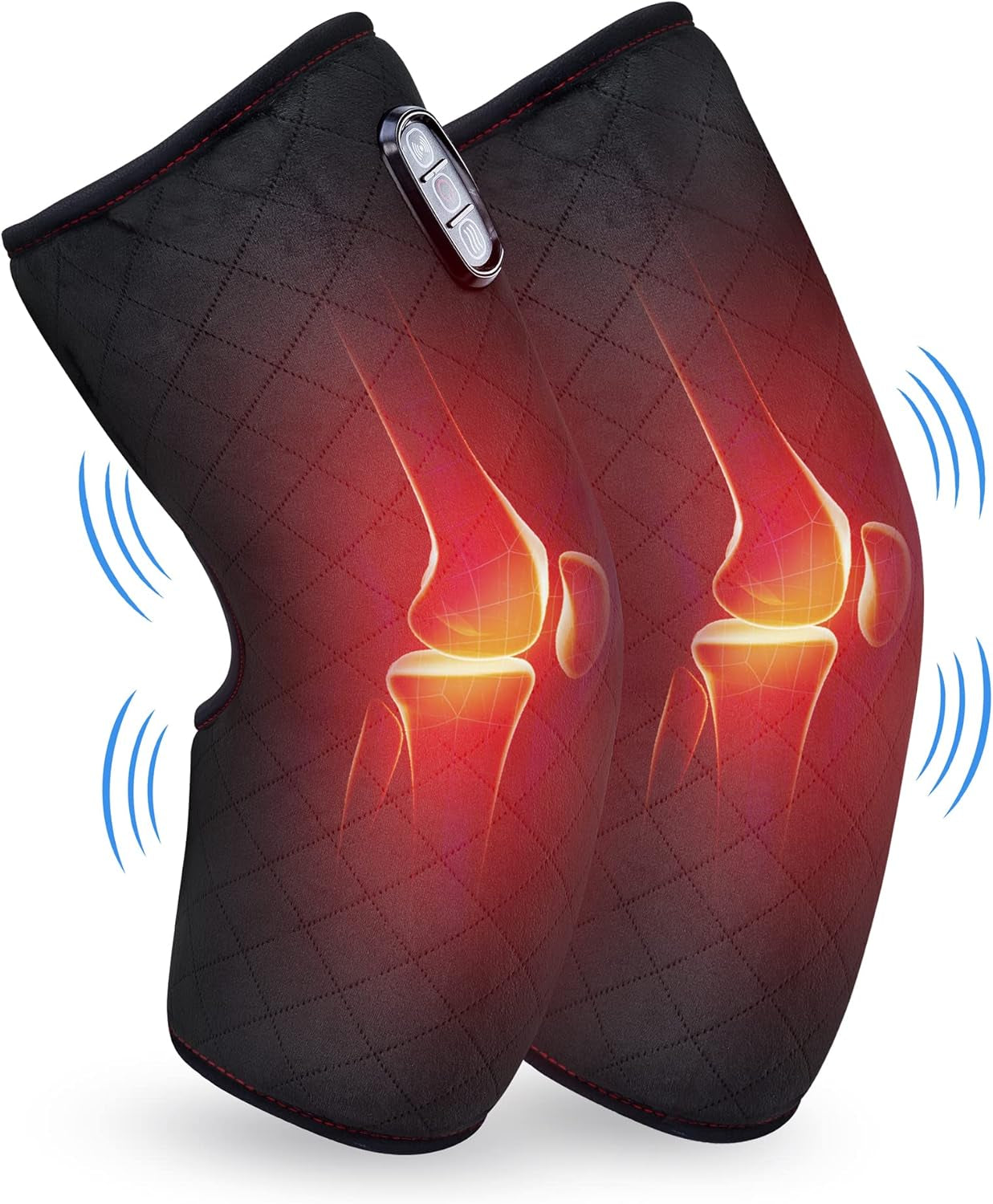 Comfier Heated Knee Massager with Vibration – Adjustable Knee and Leg Massager for Pain Relief & Relaxation | Soothing Heat Therapy with 5 Modes, 2 Heat Levels & Soft Velvet Fabric – Perfect Gift for Men & Women